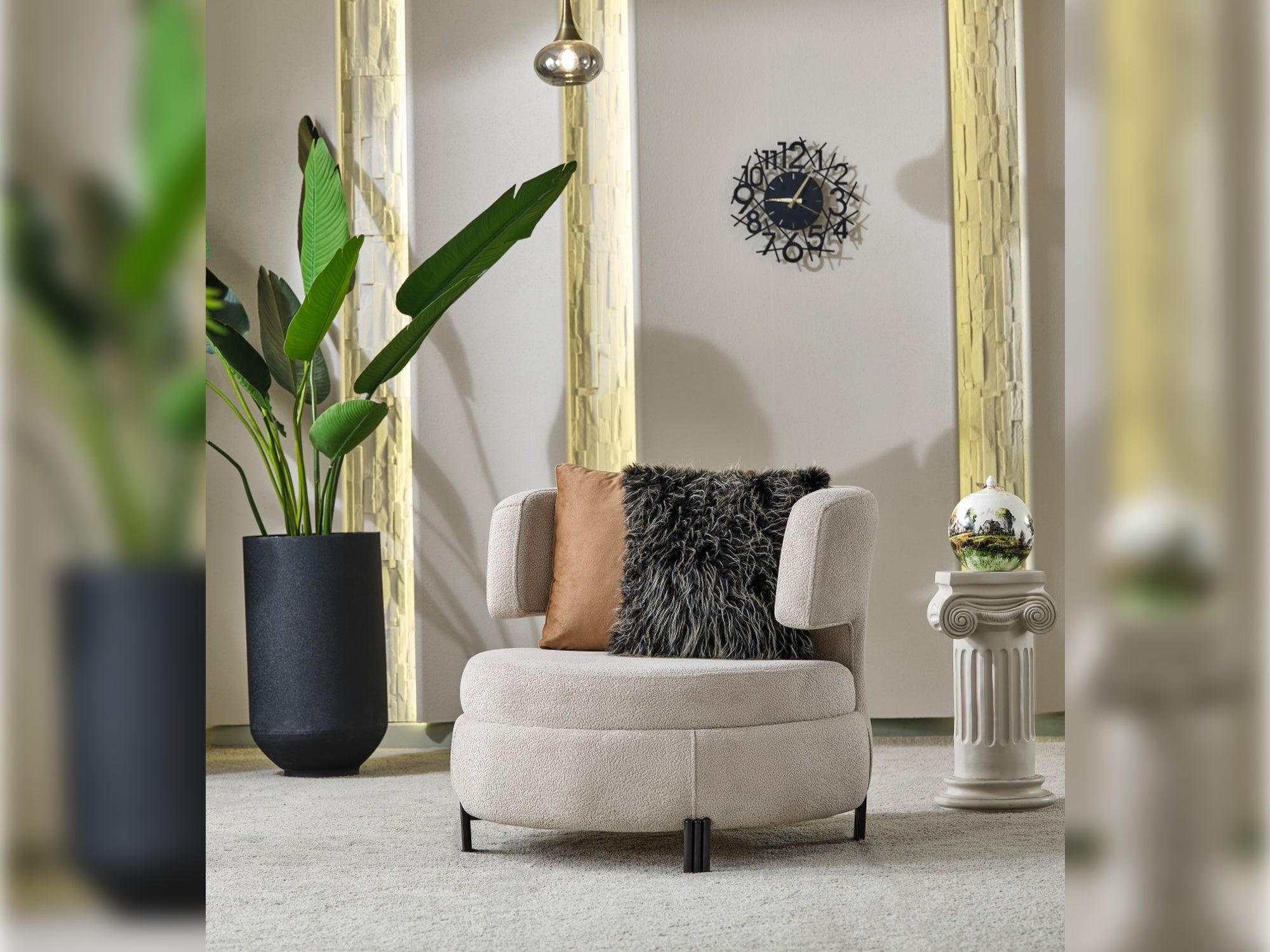 Voyance Stationary Livingroom (2 4 Seat Sofa & 2 Chair) Beige