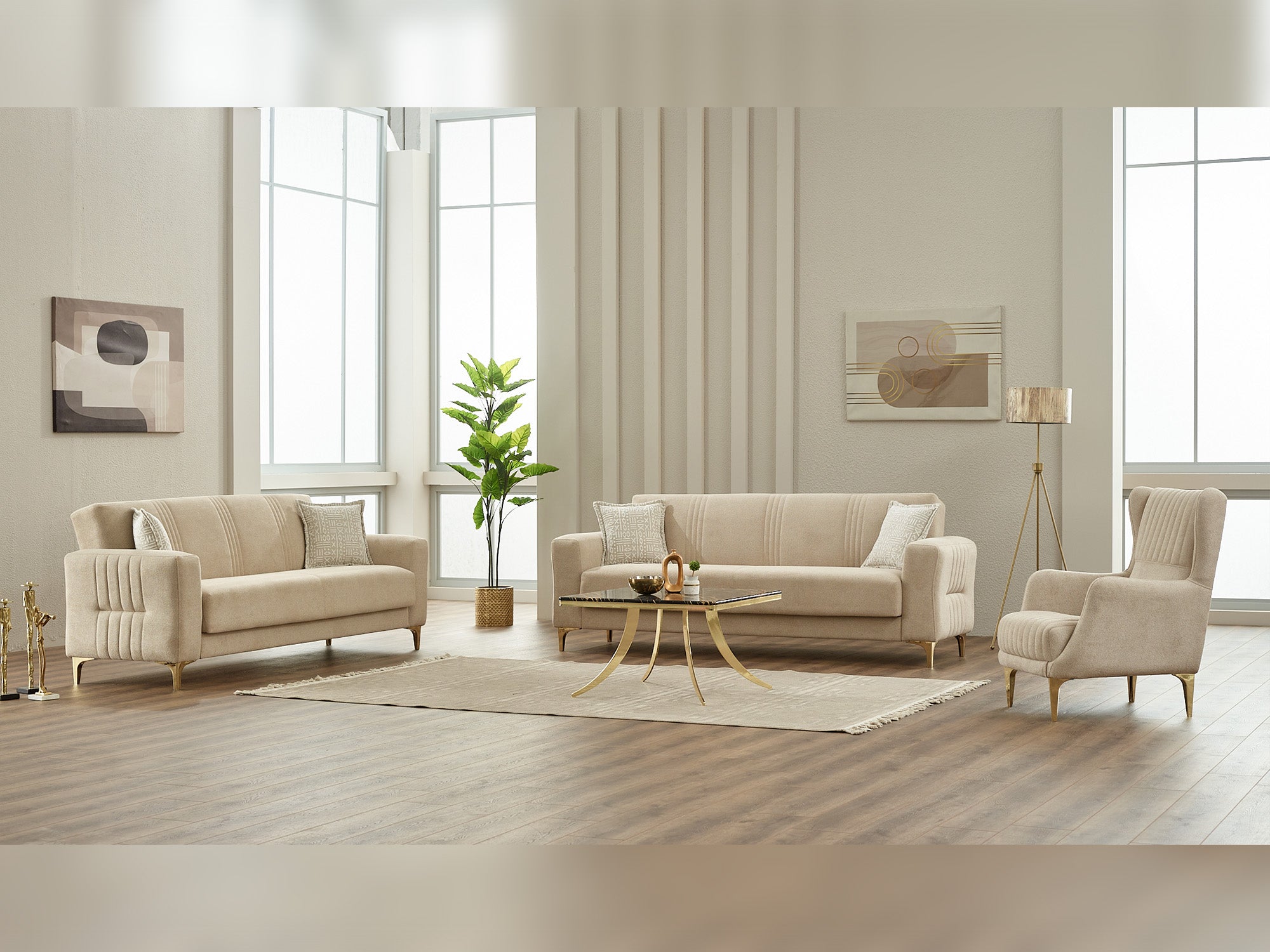 Wedy 3-pieces (Sofa & Loveseat & Chair) Livingroom