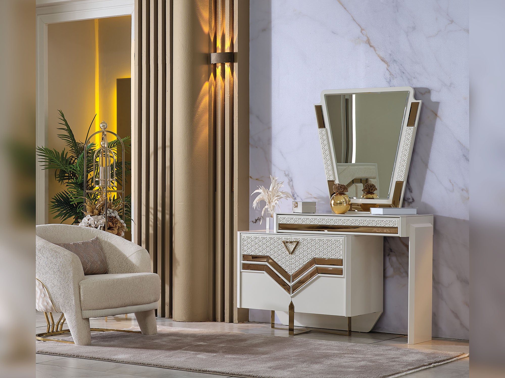 Zen Bedroom (Queen Frame With Headboard & Dresser With Mirror & 2 Nightstand)