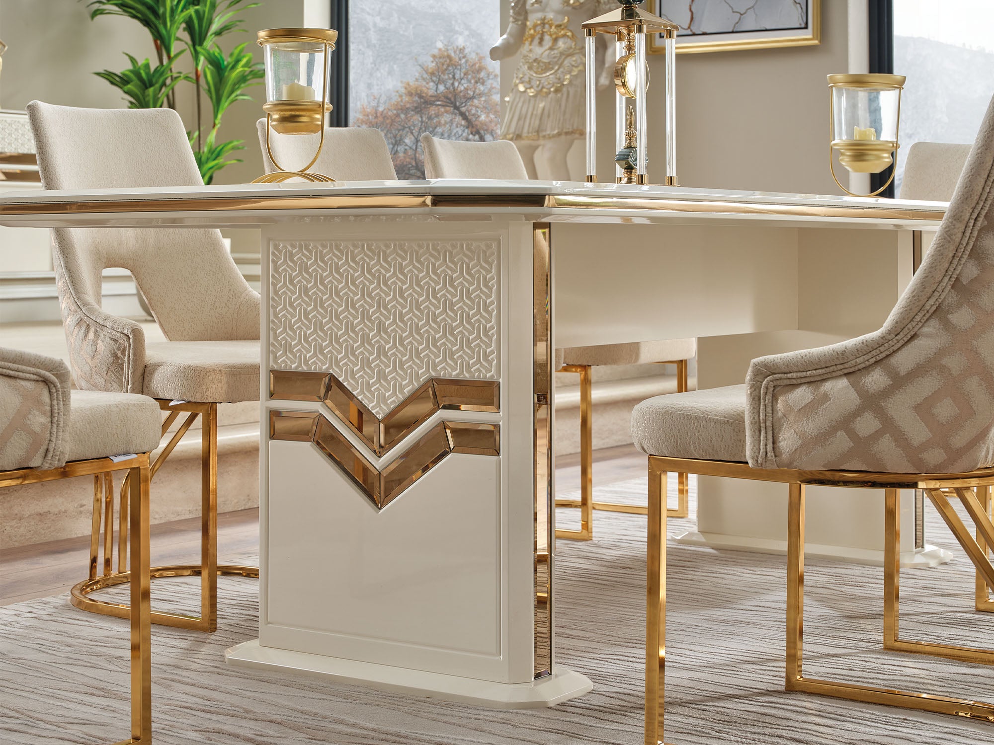 Zen Diningroom (Consol With Mirror & Dining Table & 6 Dining Chair)