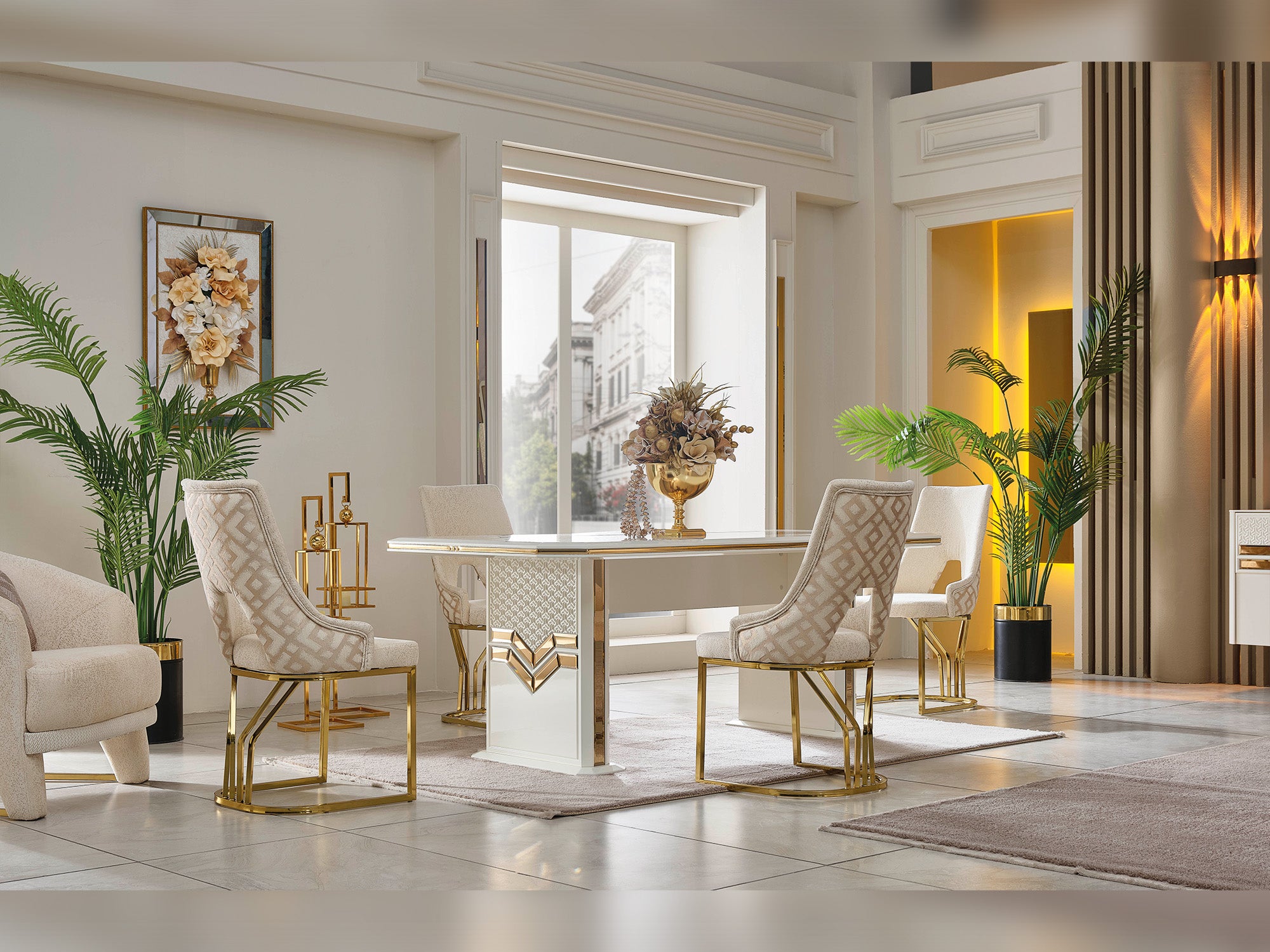 Zen Diningroom (Consol With Mirror & Dining Table & 6 Dining Chair)