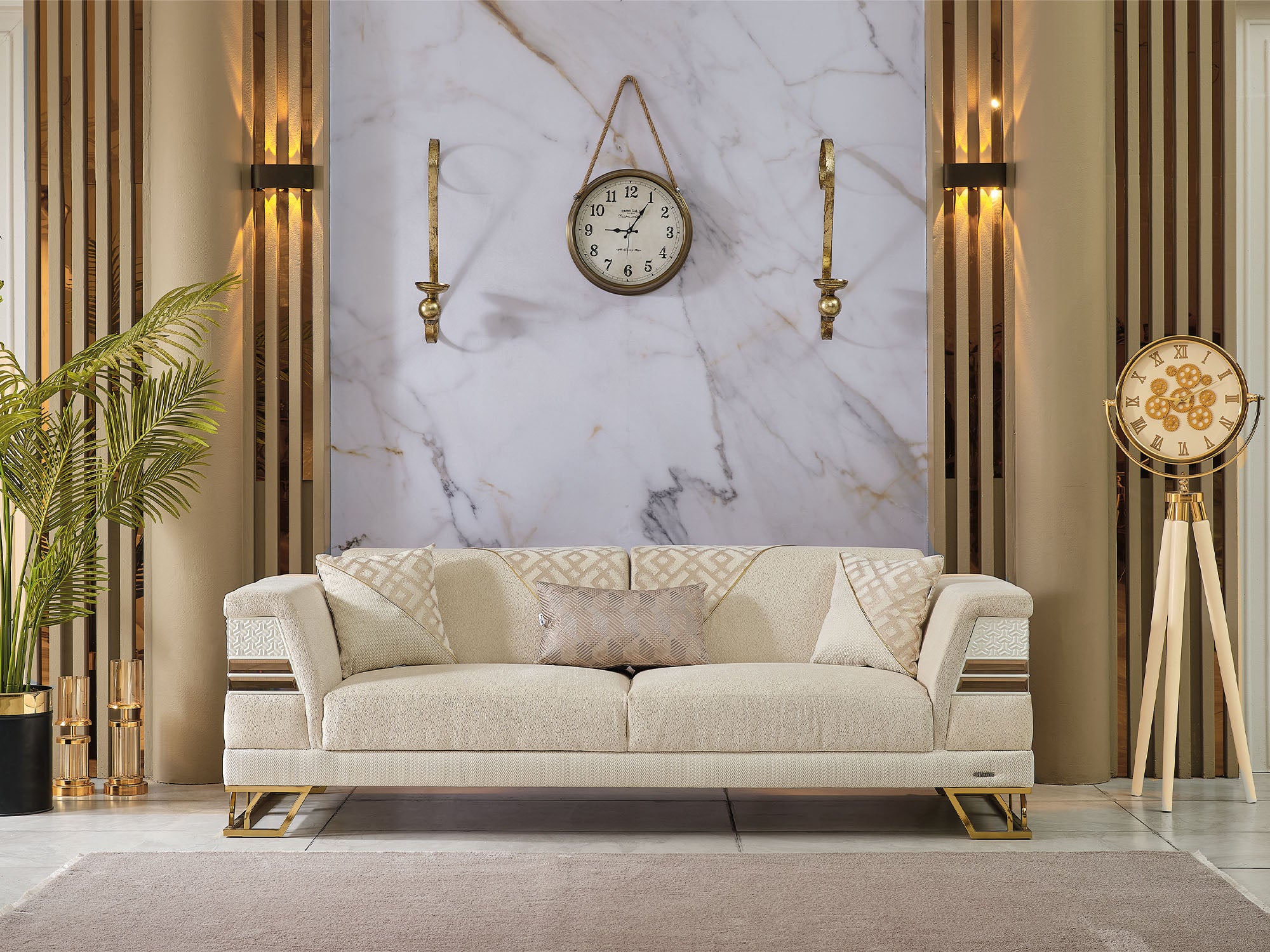 Zen Convertible Loveseat Cream