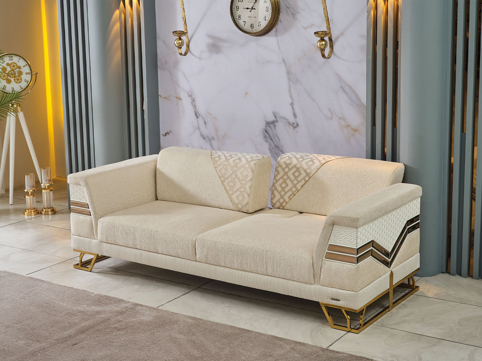 Zen Convertible Loveseat Cream