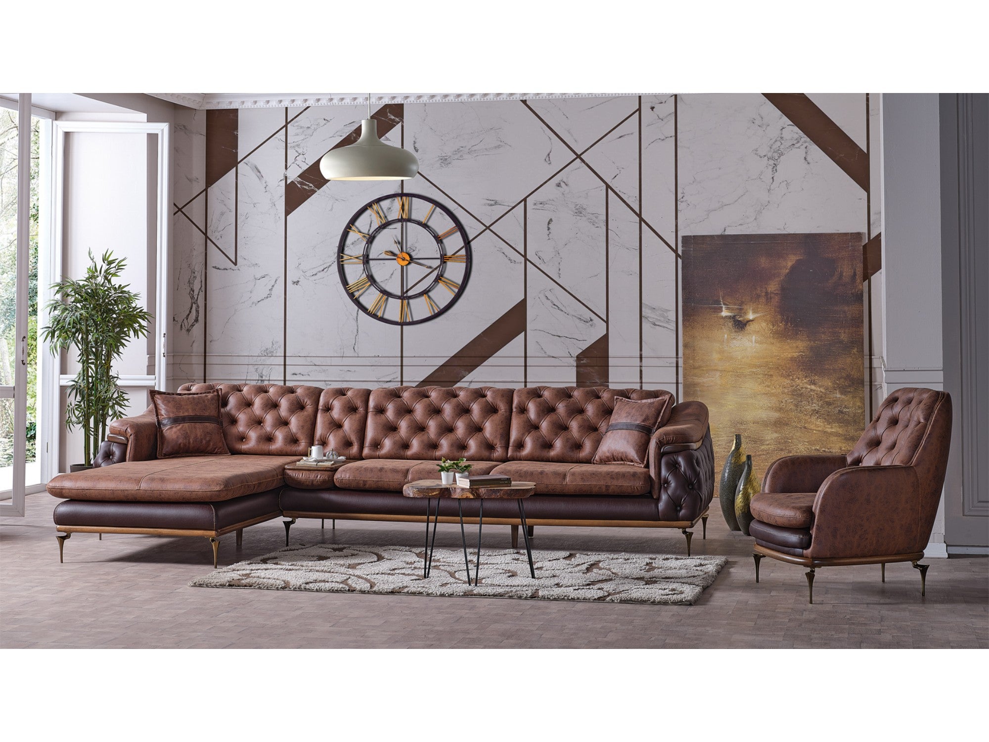 Akik Long Convertible Sectional