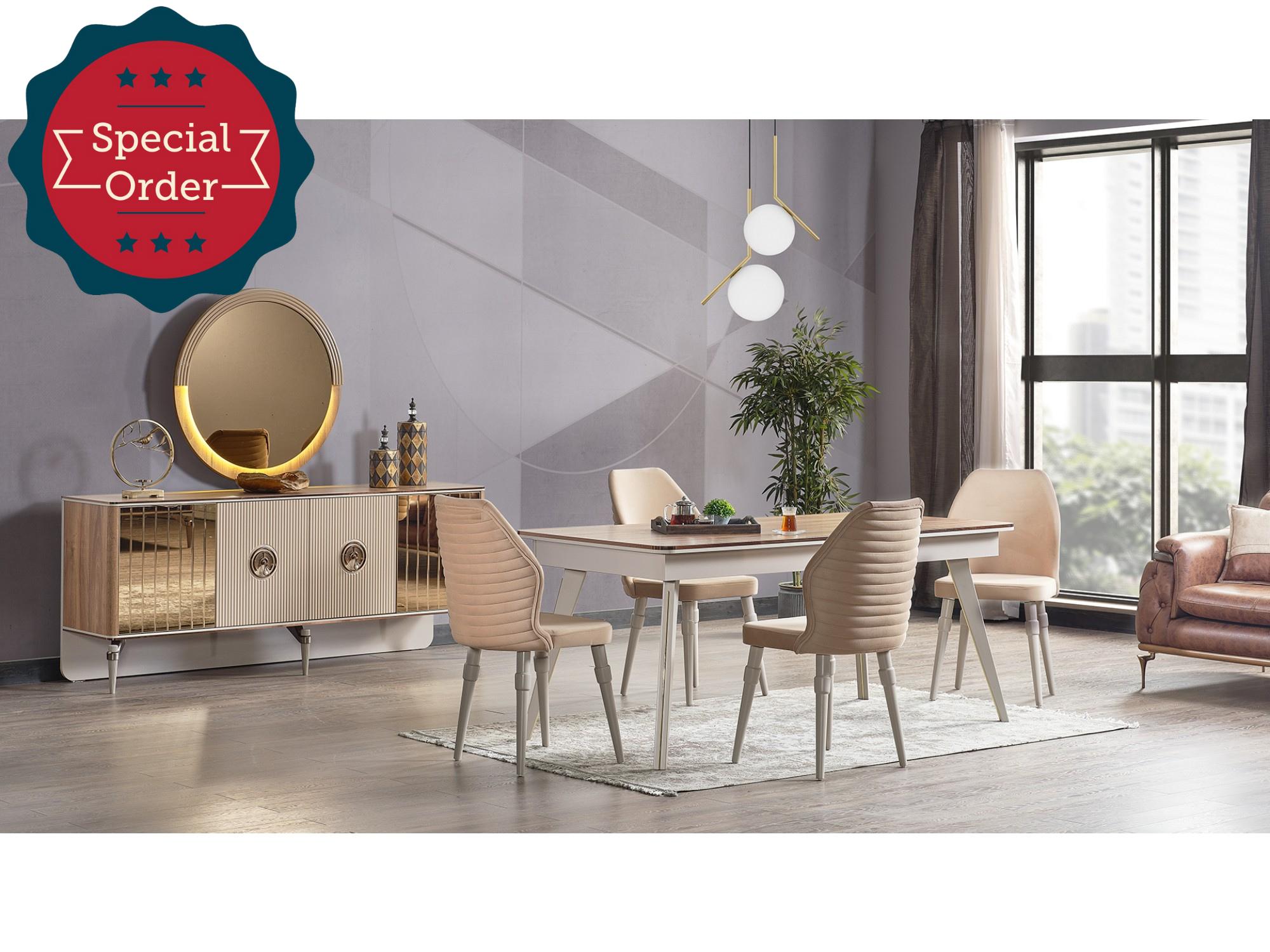 Akik Diningroom Set (Consol & Dining Table & 6 Dining Chair)