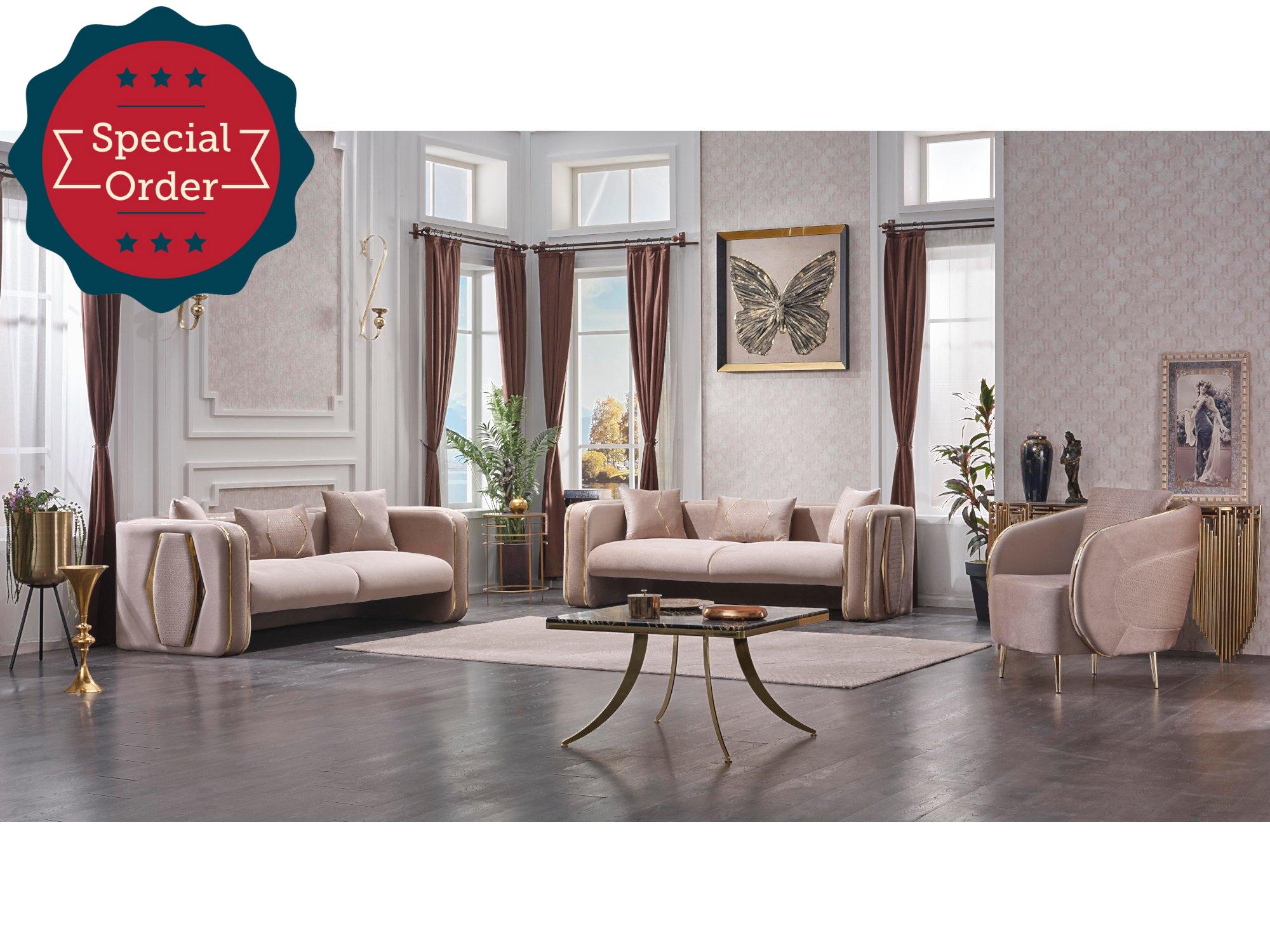 Angela Stationary Livingroom Set (2 Sofa & 2 Chair)