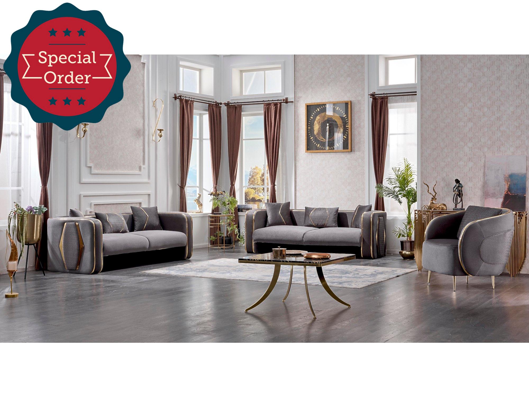 Angela Stationary Livingroom Set (2 Sofa & 2 Chair)