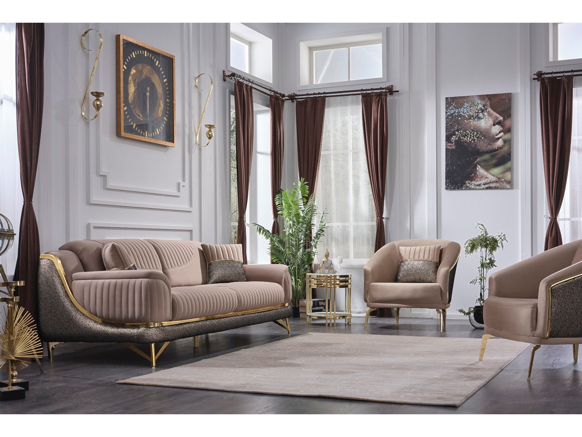 Bella Convertible Livingroom Set (2 Sofa & 2 Chair)