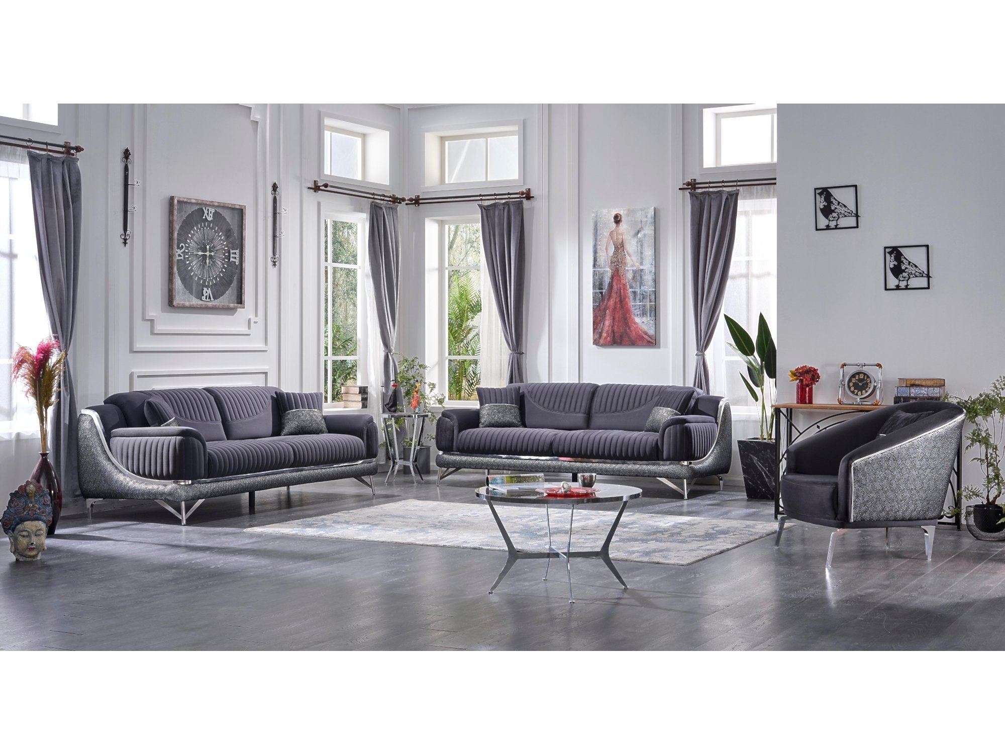Bella Convertible Livingroom Set (2 Sofa & 2 Chair)