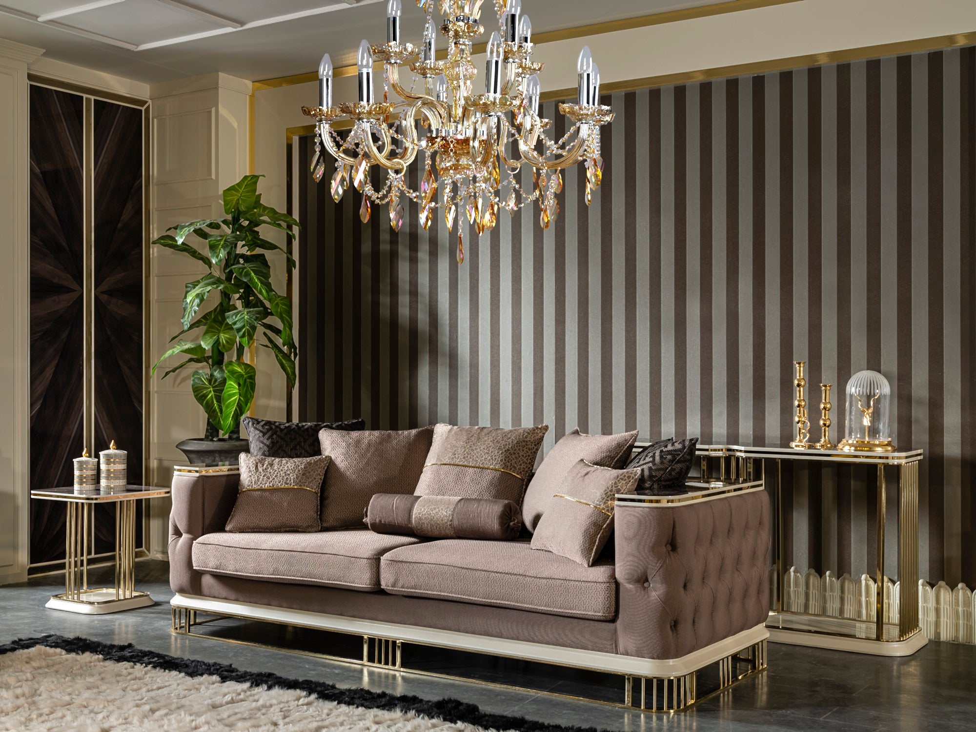 Bugatti Stationary Livingroom Set (1 Chester Sofa & 1 Sofa & 2 Chair)