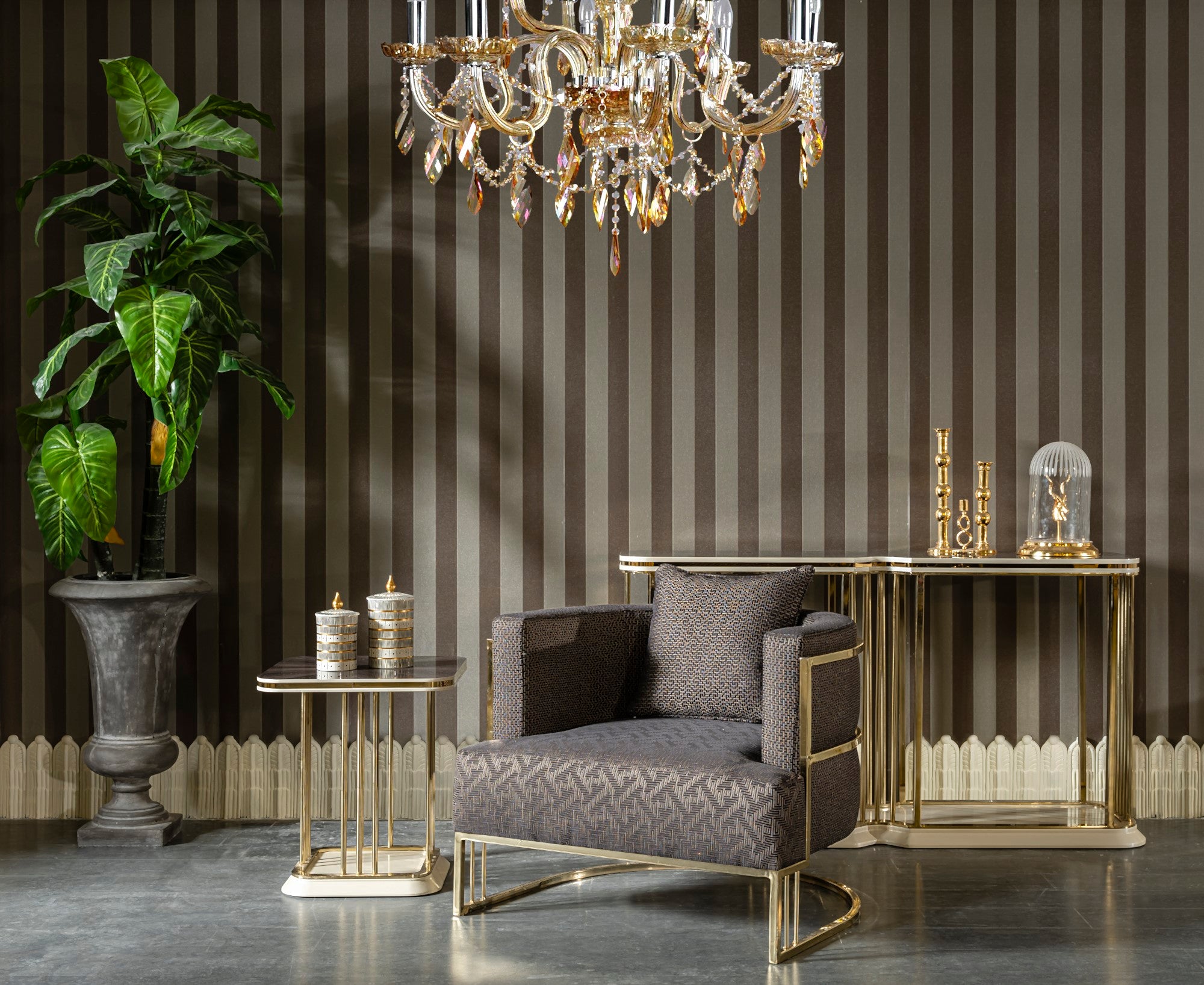 Bugatti Stationary Livingroom Set (1 Chester Sofa & 1 Sofa & 2 Chair)