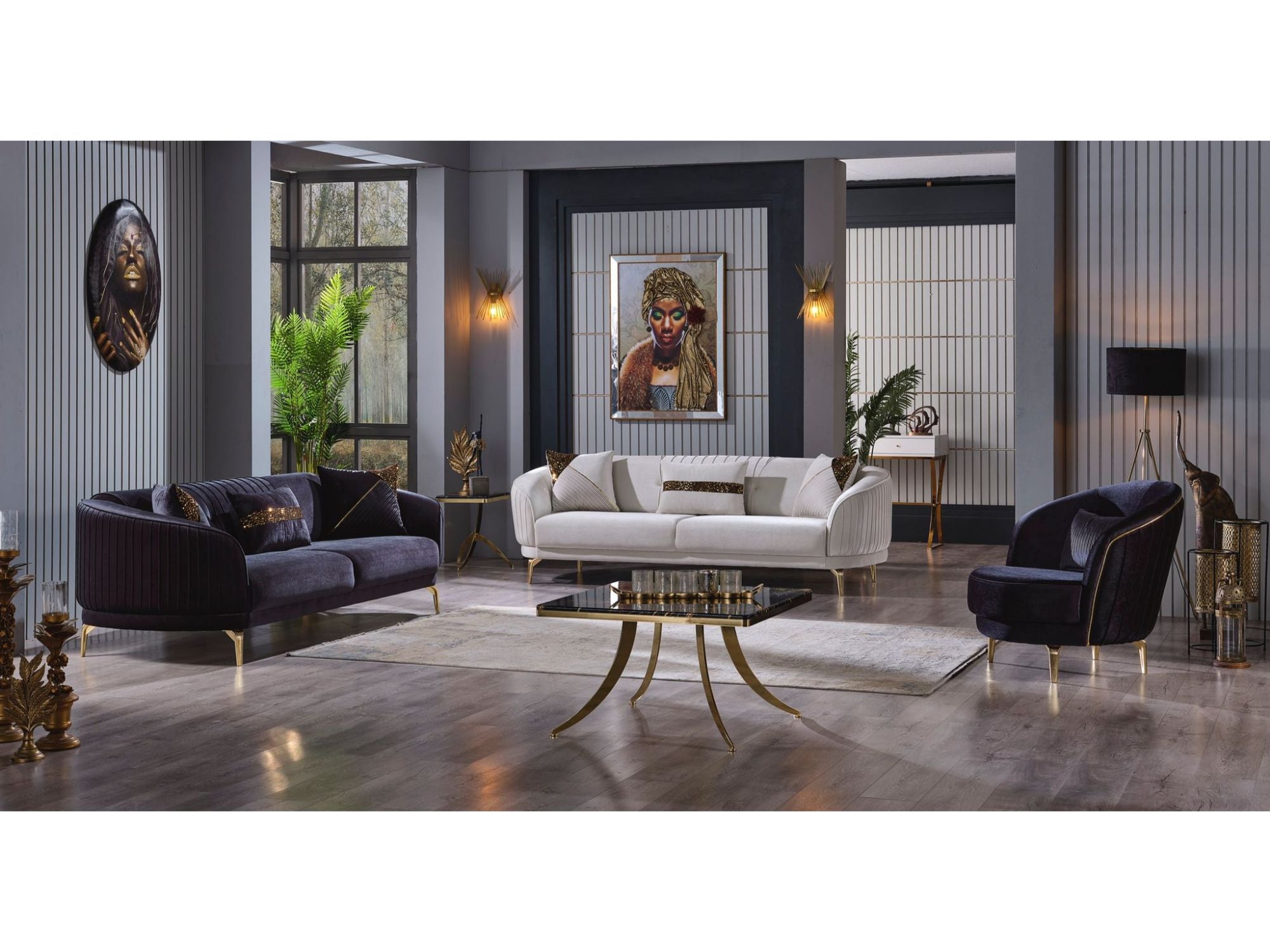 Anka Stationary Livingroom Set (2 Sofa & 2 Chair)