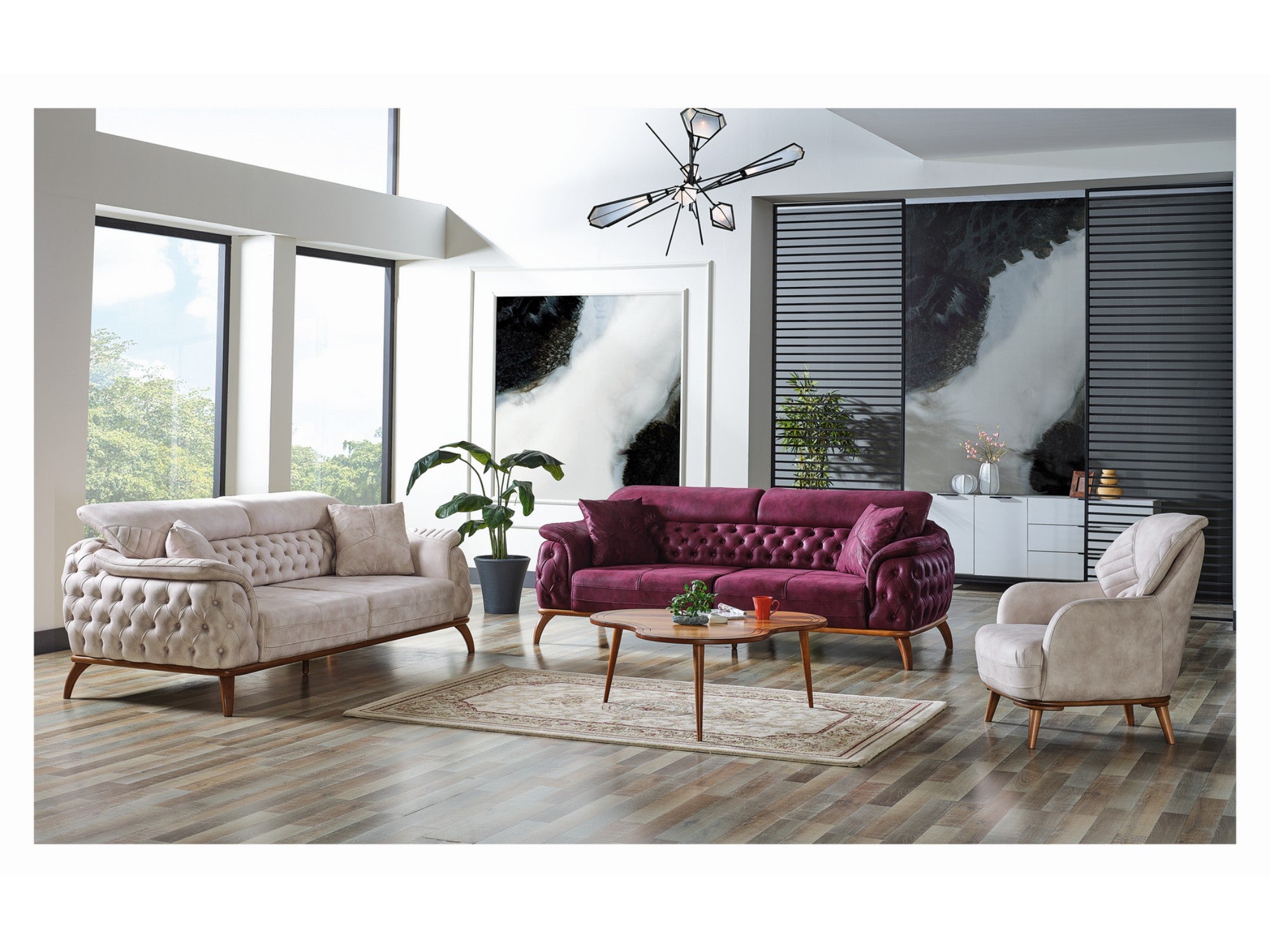 Dolce Vita Convertible Livingroom Set (2 Sofa & 2 Chair)