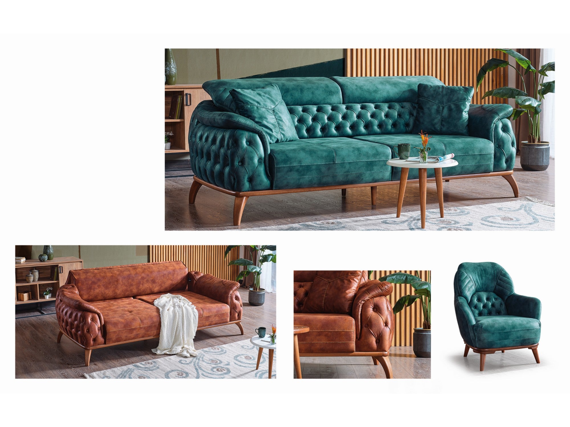 Dolce Vita Convertible Livingroom Set (2 Sofa & 2 Chair)