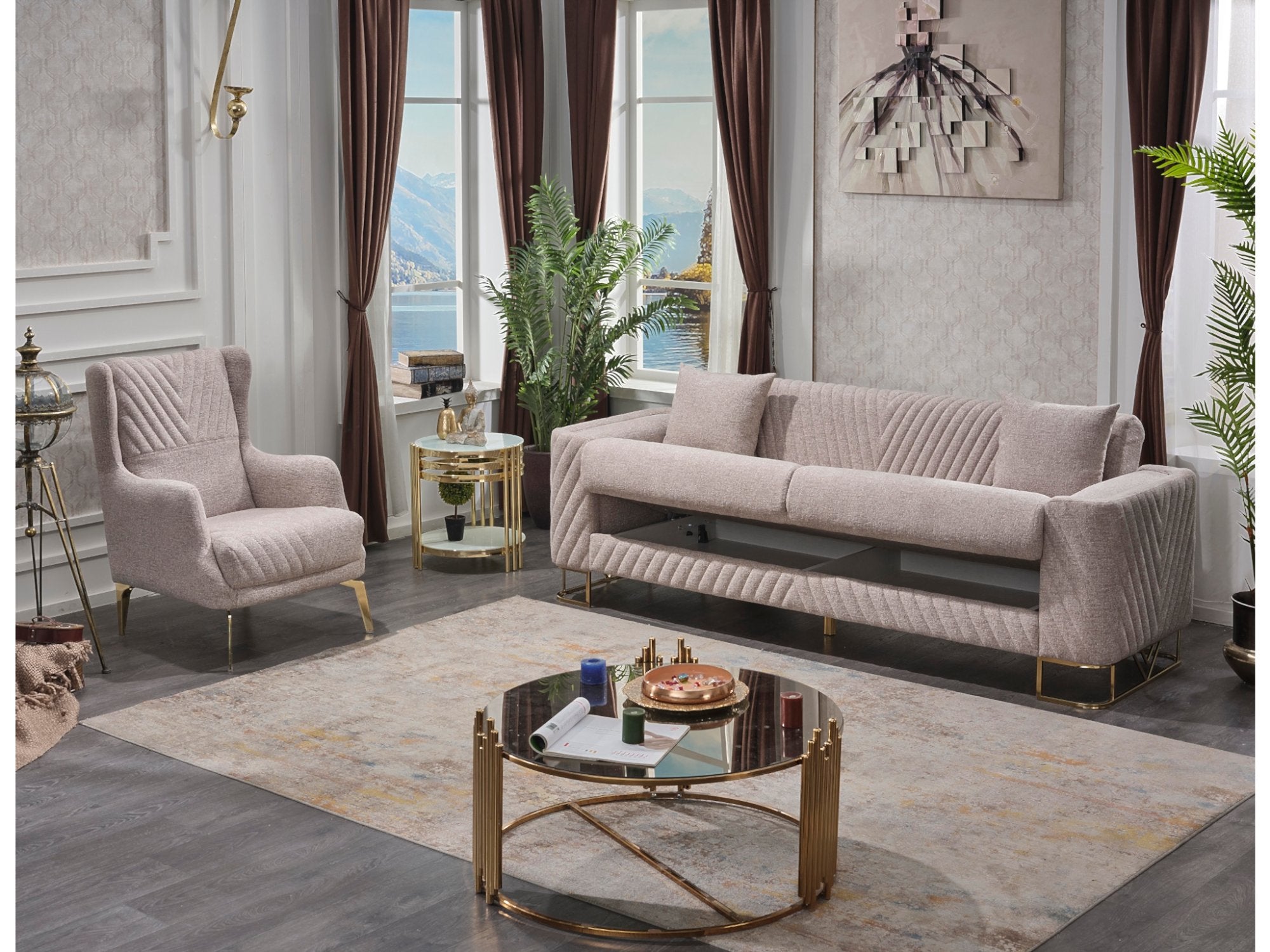 Elegance Convertible Livingroom Set (2 Sofa & 2 Chair)