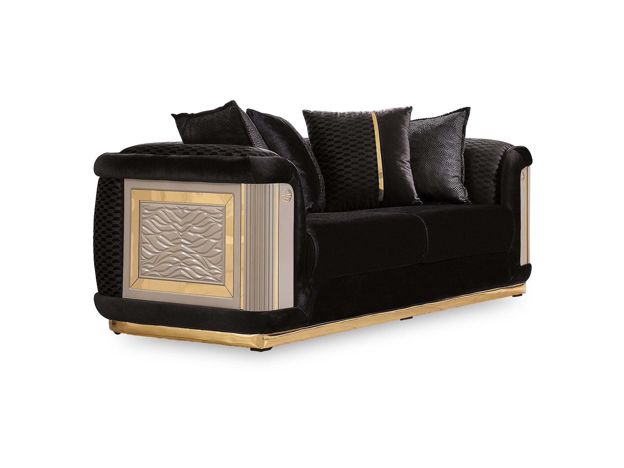 Elegance Stationary Loveseat Black