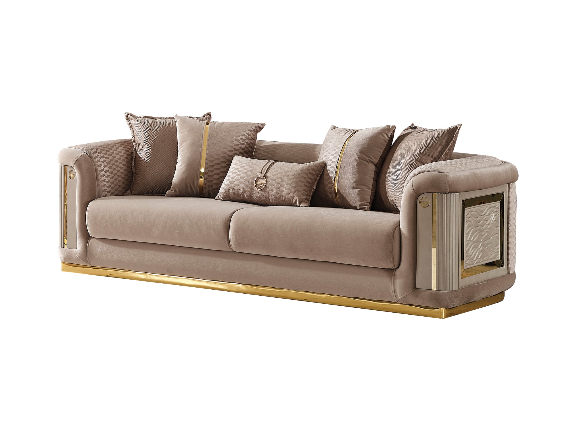 Elegance Stationary Loveseat Beige