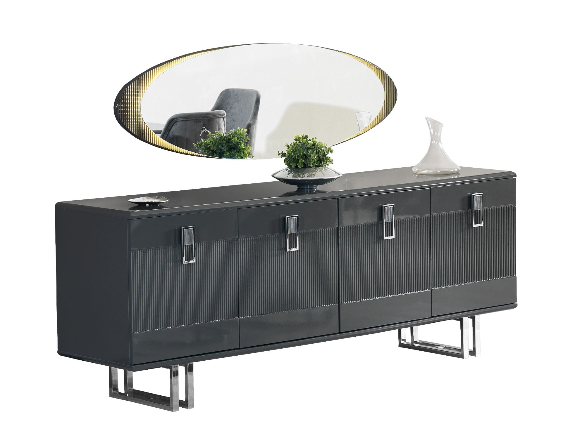 Elips Diningroom Consol With Mirror Anthracite
