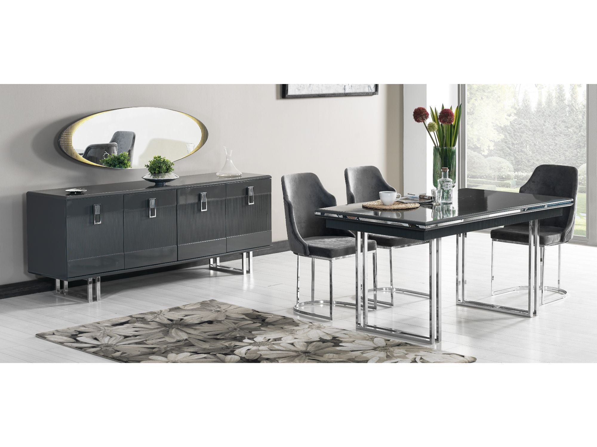 Elips Diningroom Consol With Mirror Anthracite
