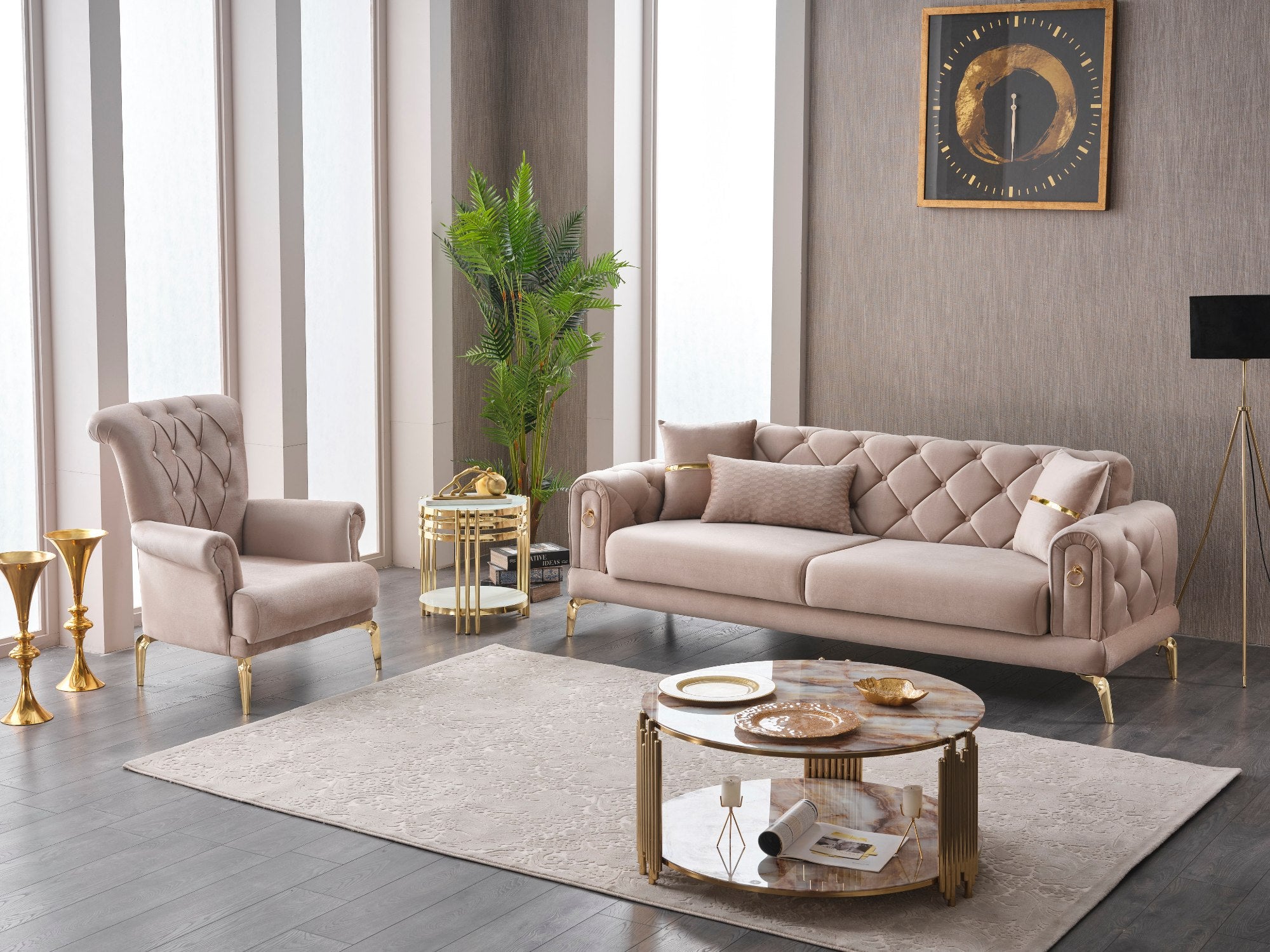 Elitra Convertible Livingroom Set (2 Sofa & 2 Chair)