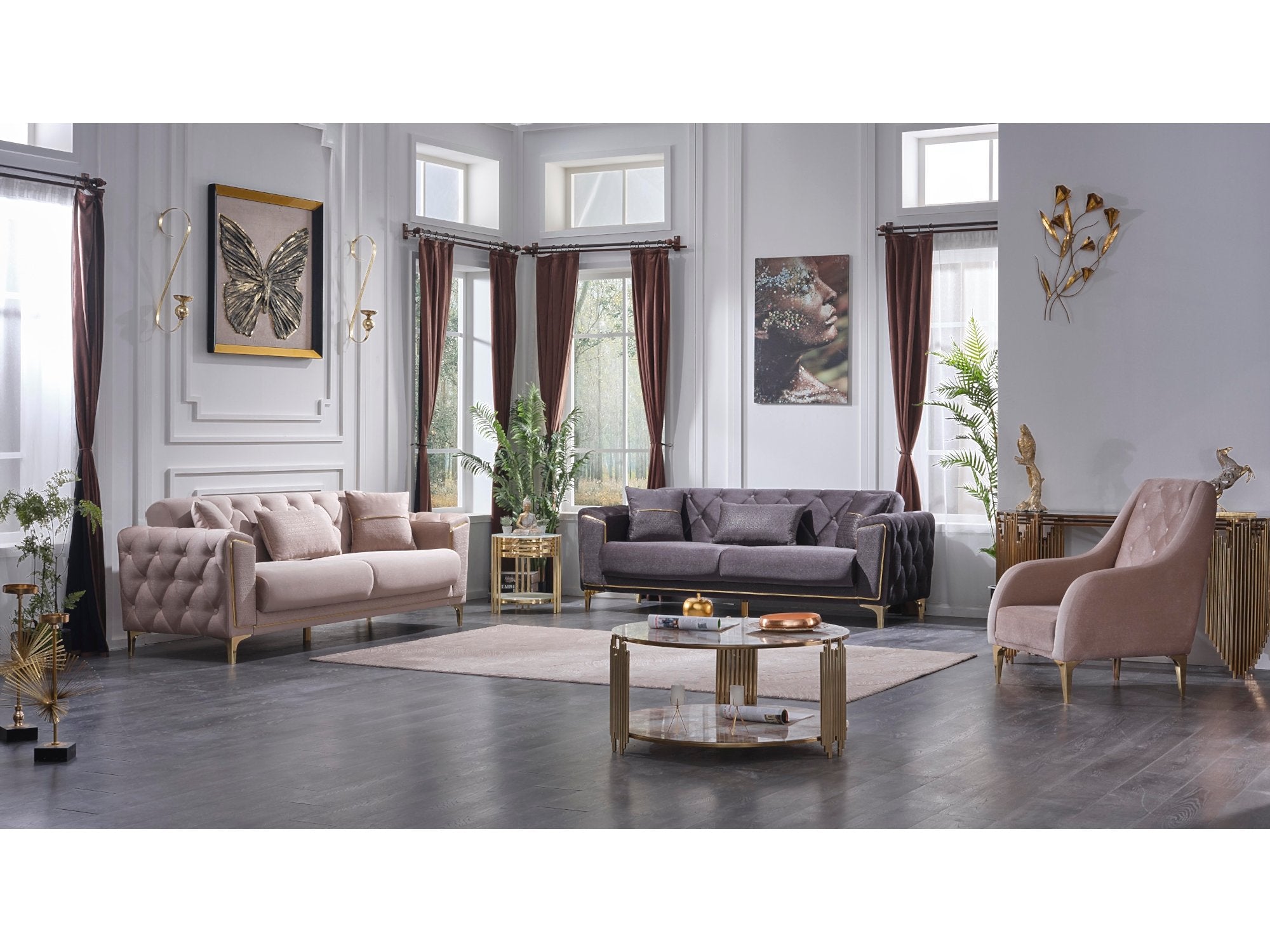 Emirgan Convertible Livingroom Set (2 Sofa & 2 Chair)