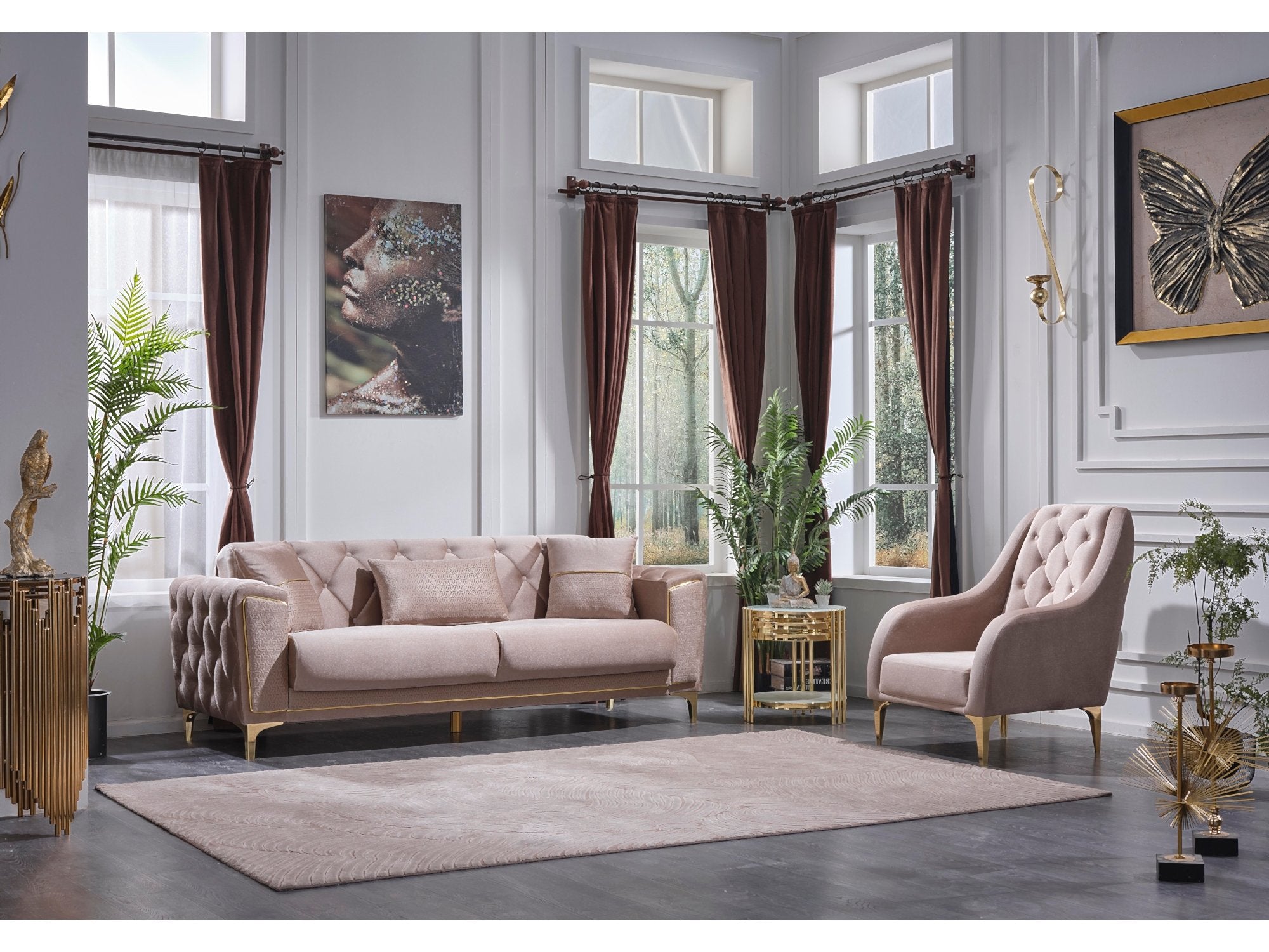 Emirgan Convertible Livingroom Set (2 Sofa & 2 Chair)