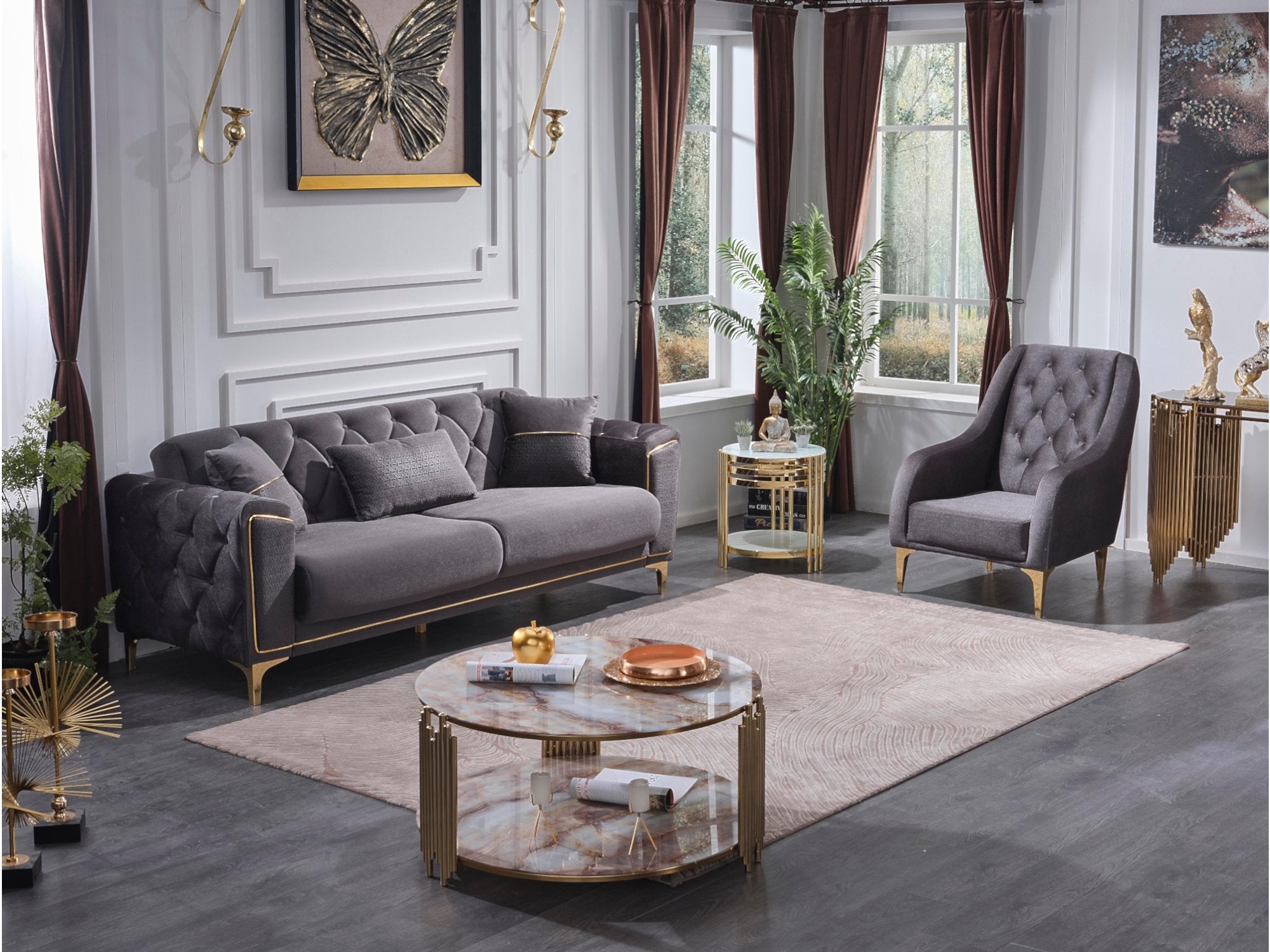 Emirgan Convertible Livingroom Set (2 Sofa & 2 Chair)