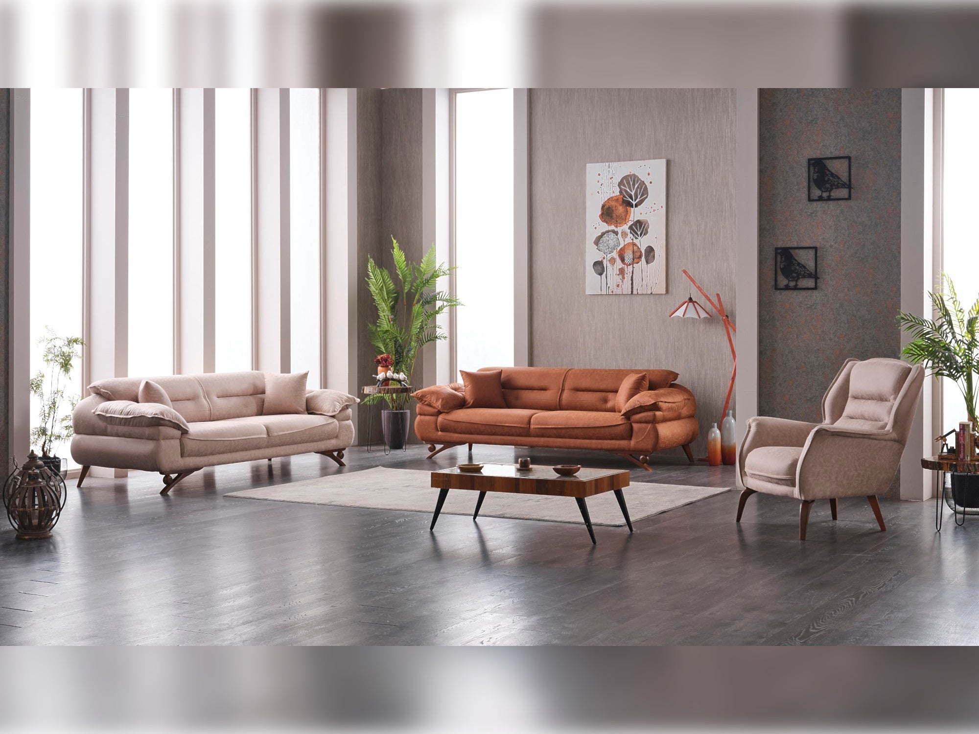 Florya Convertible Livingroom Set (2 Sofa & 2 Chair)