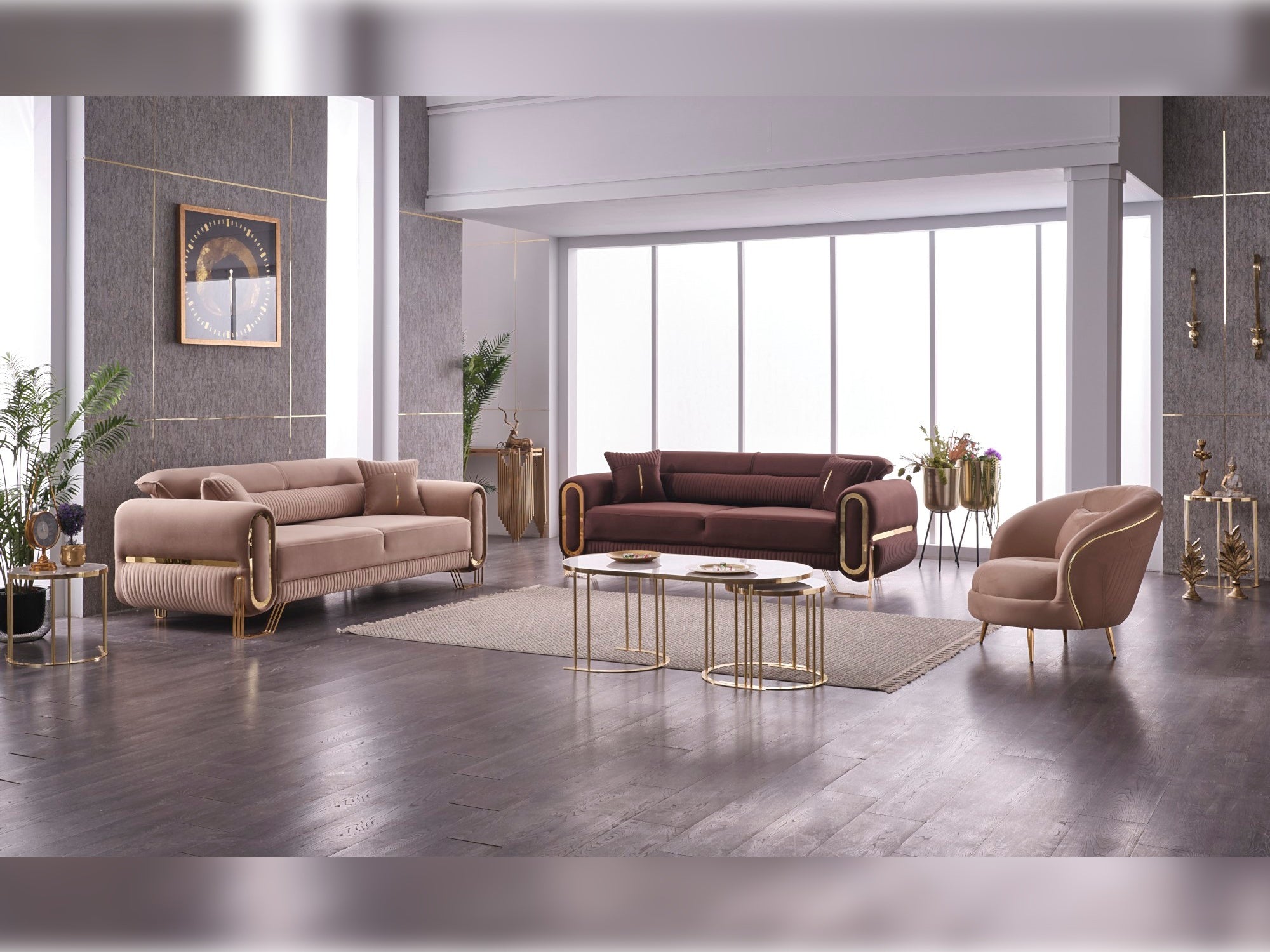 Gucci Convertible Livingroom Set (2 Sofa & 2 Chair)
