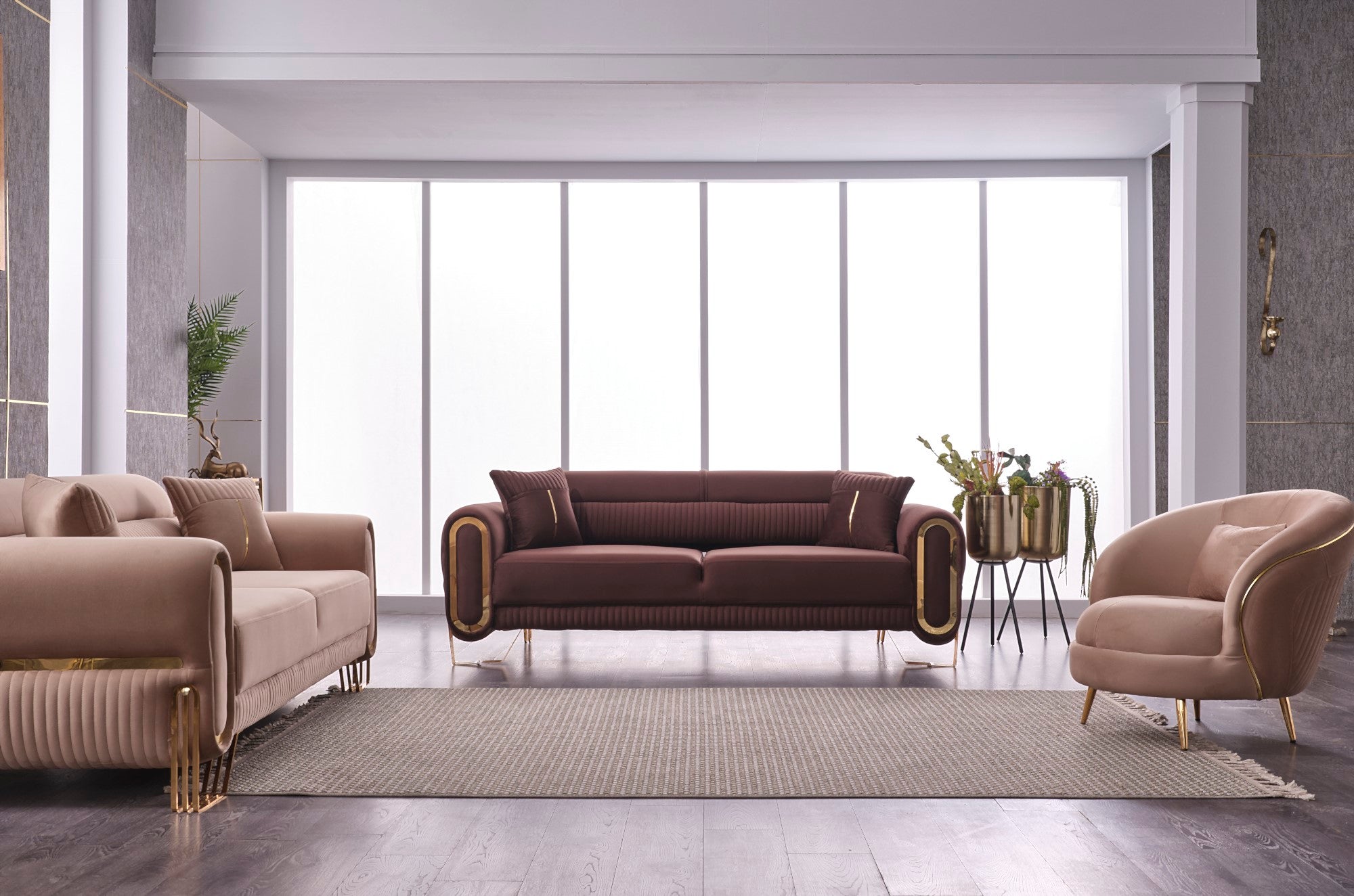 Gucci Convertible Livingroom Set (2 Sofa & 2 Chair)