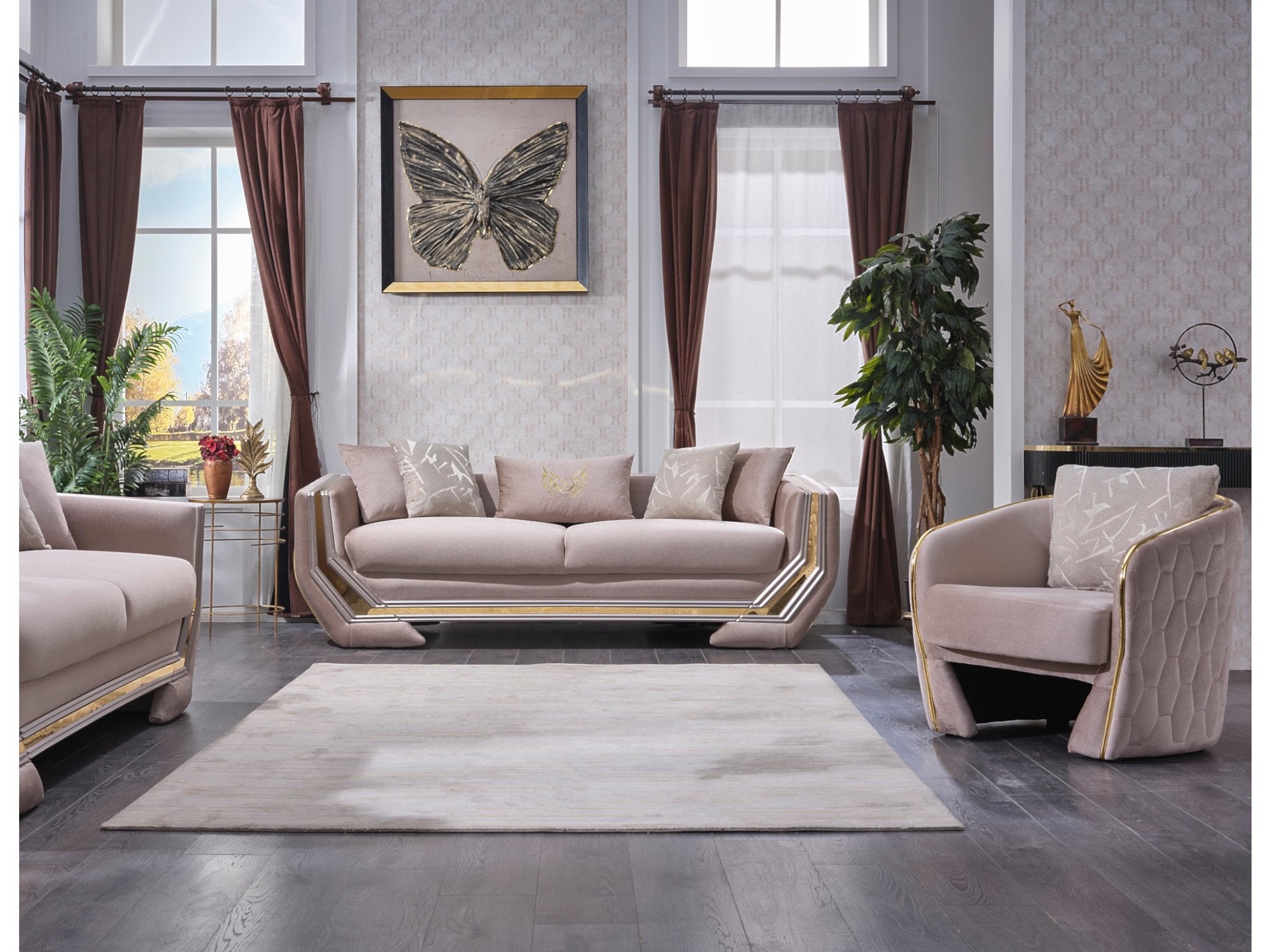 Hera Stationary Livingroom Set (2 Sofa & 2 Chair)