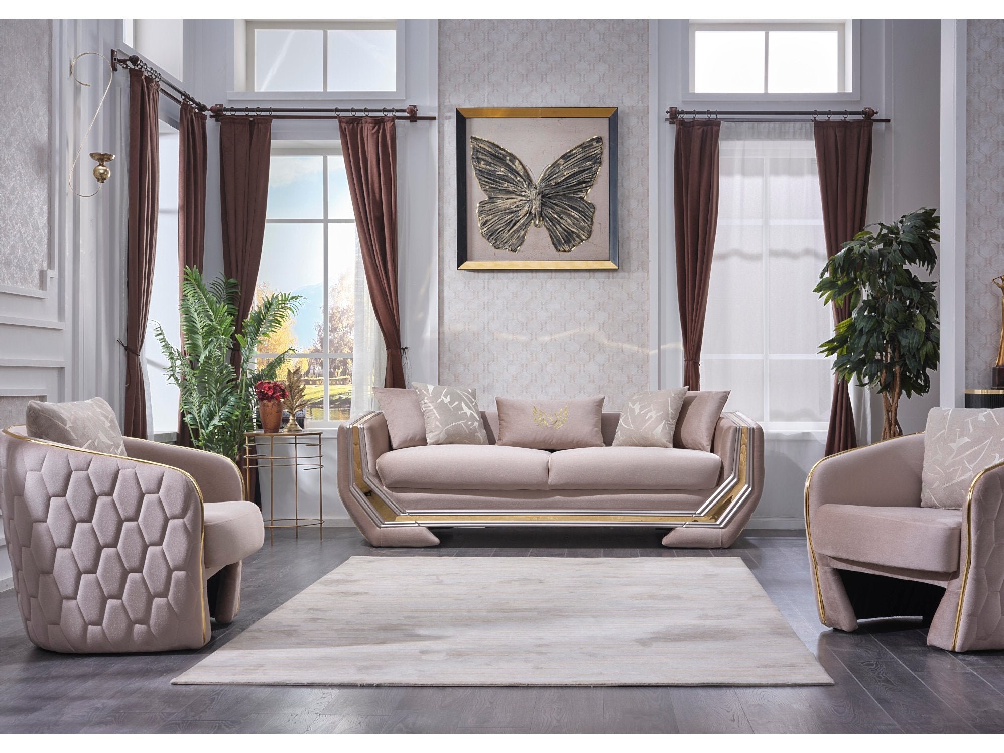 Hera Stationary Livingroom Set (2 Sofa & 2 Chair)