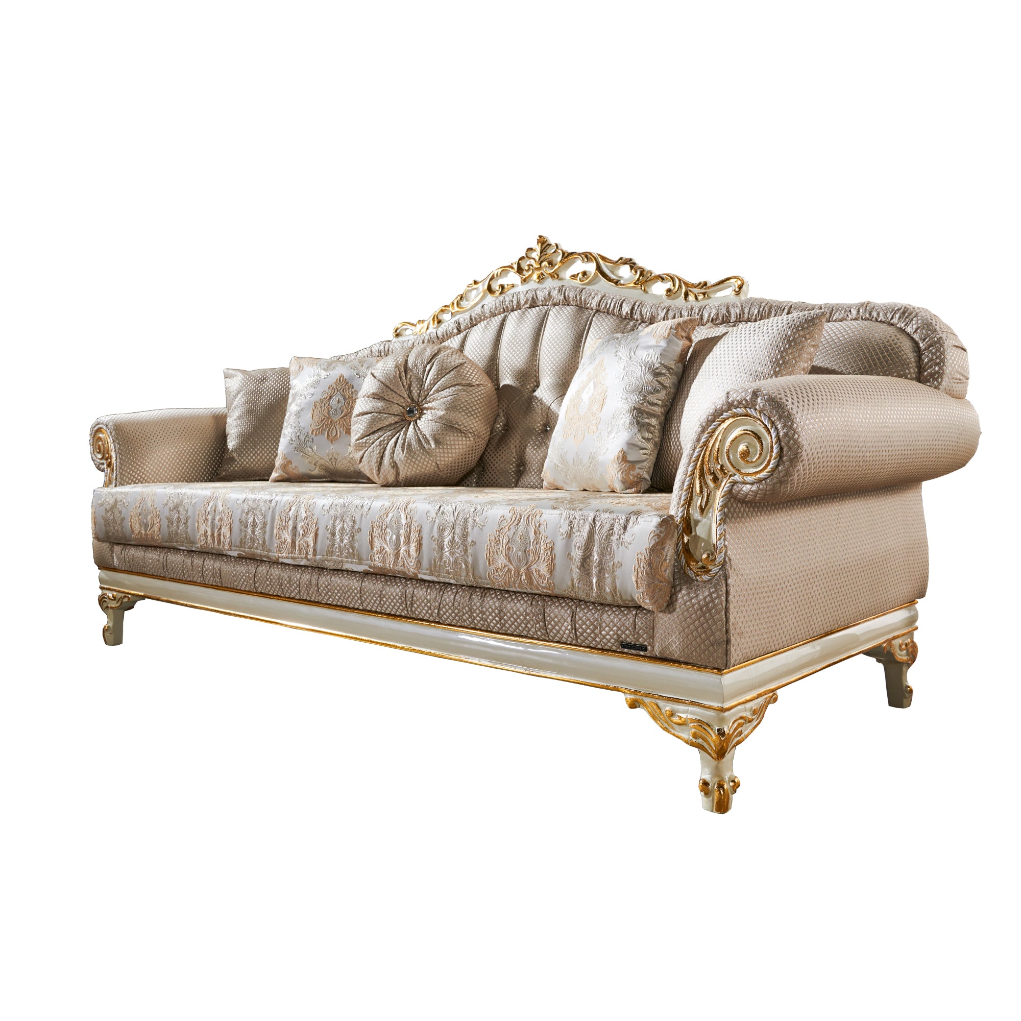 Kardelen Traditional Loveseat Cream