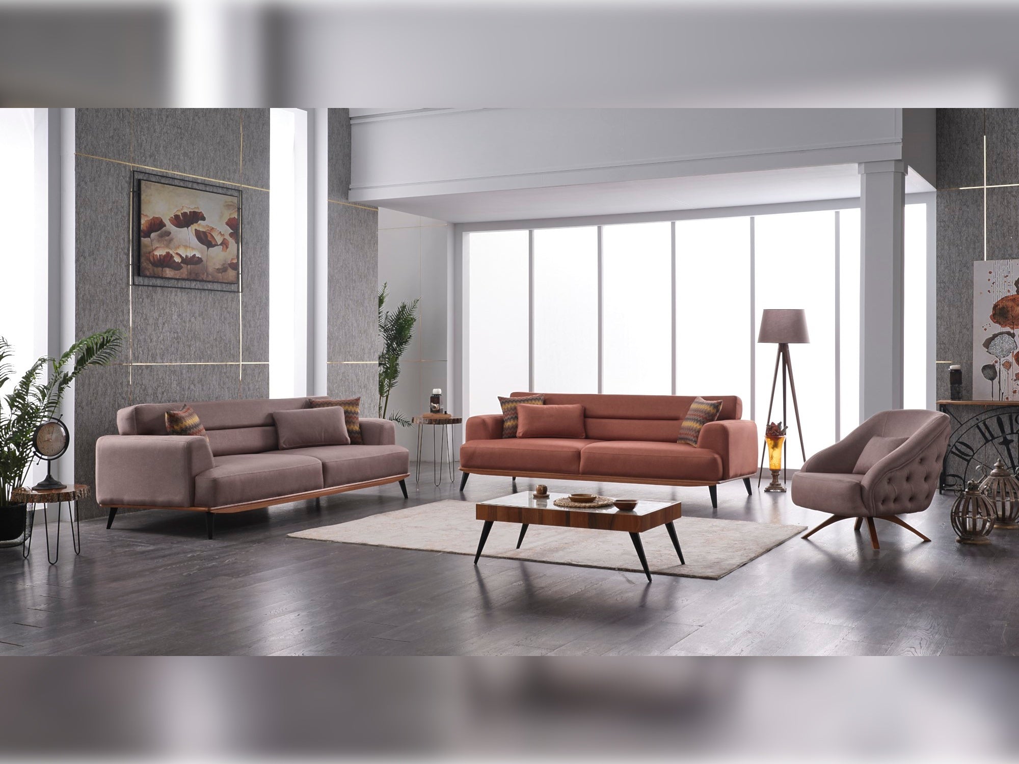 Marsilya Convertible Livingroom Set (2 Sofa & 2 Chair)