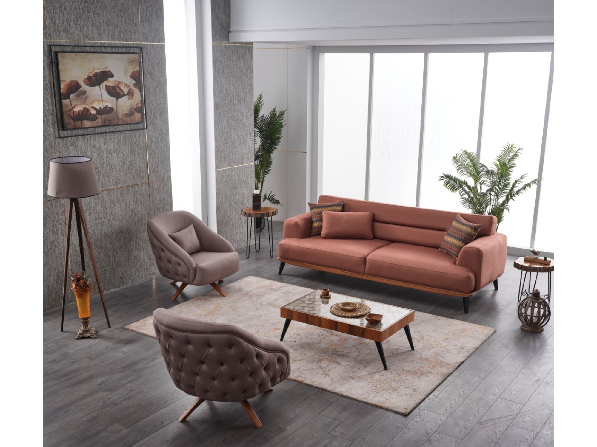 Marsilya Convertible Livingroom Set (2 Sofa & 2 Chair)