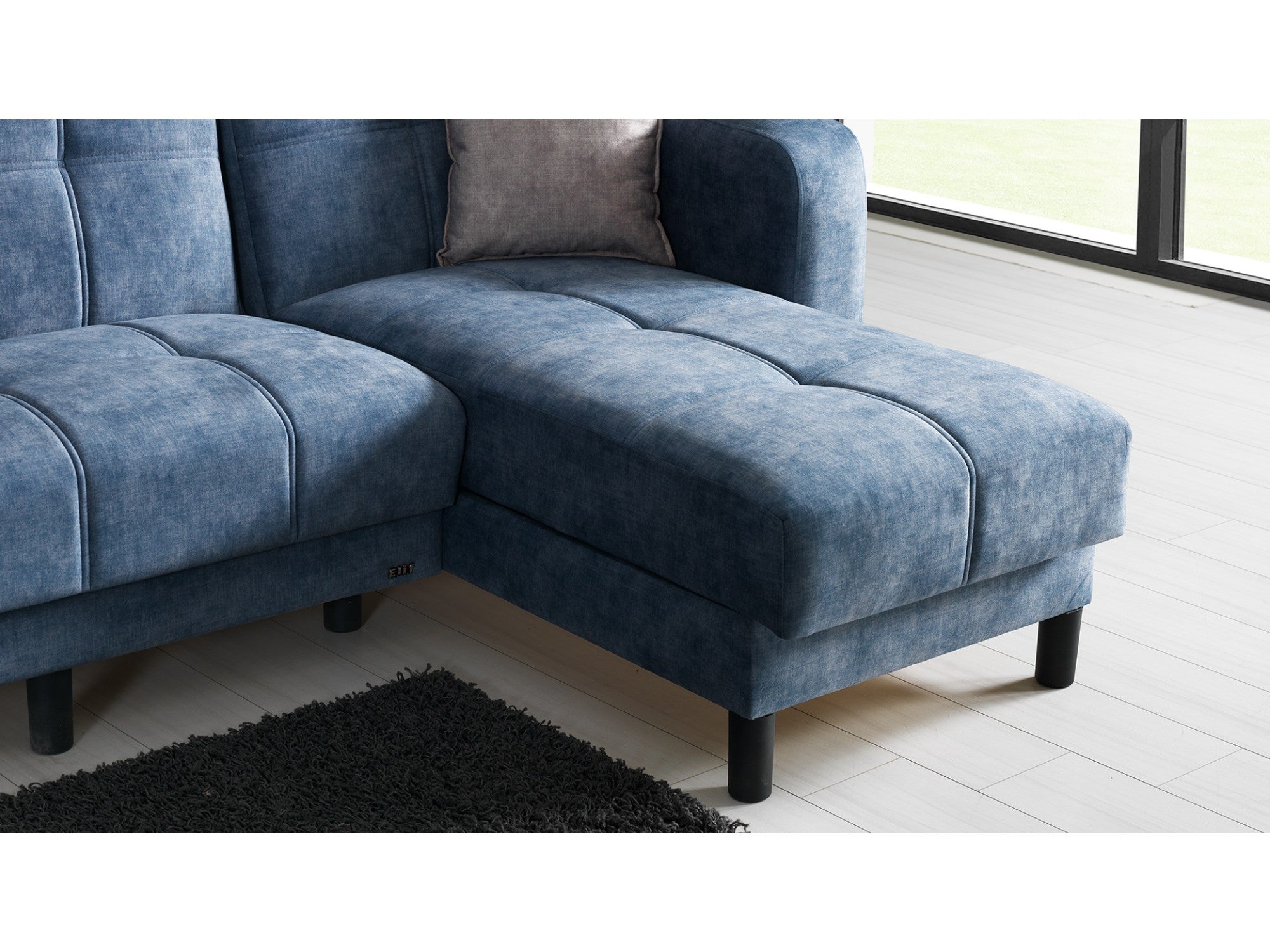 Mini Convertible Sectional With Ottoman