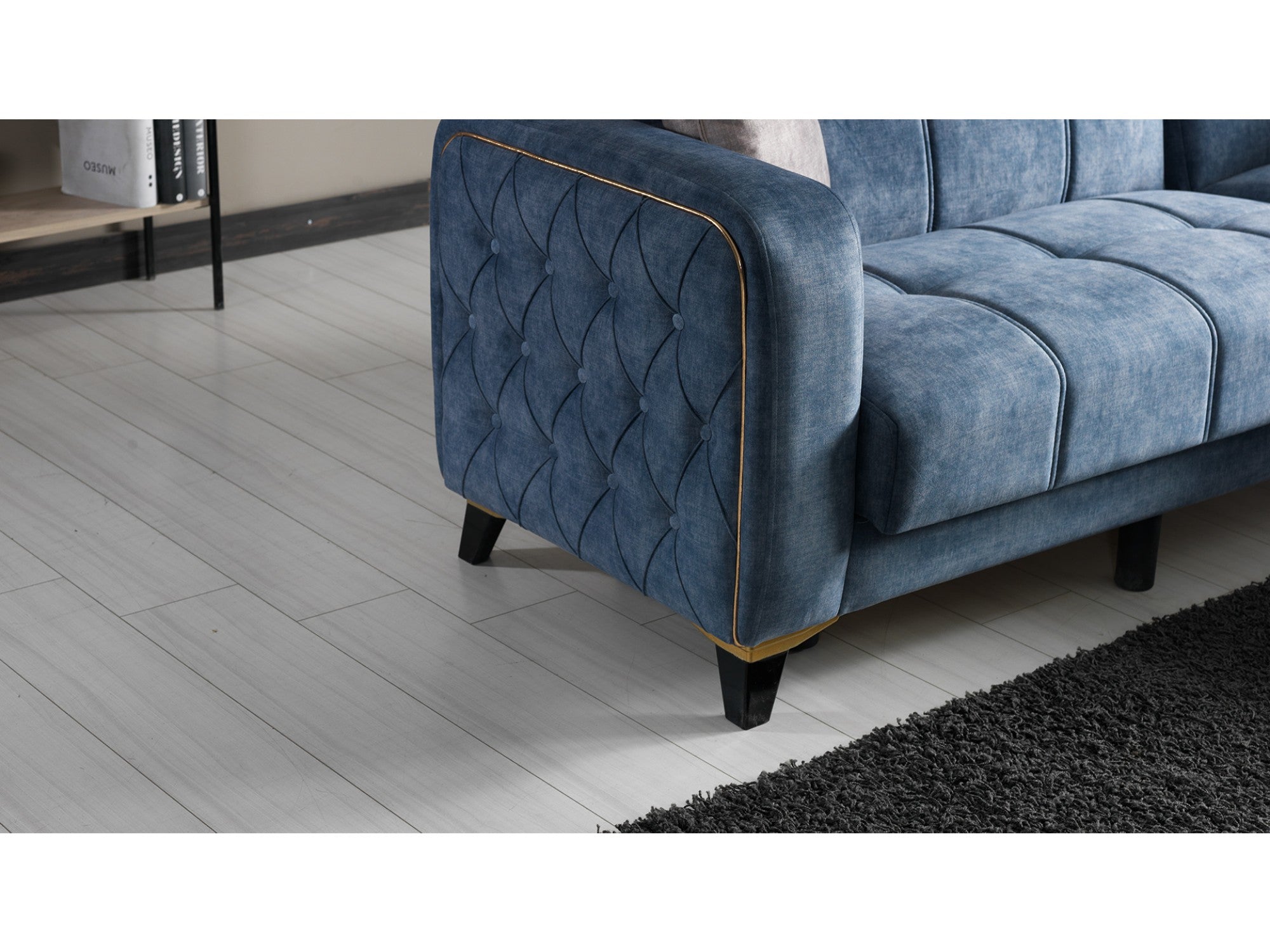 Mini Convertible Sectional With Ottoman