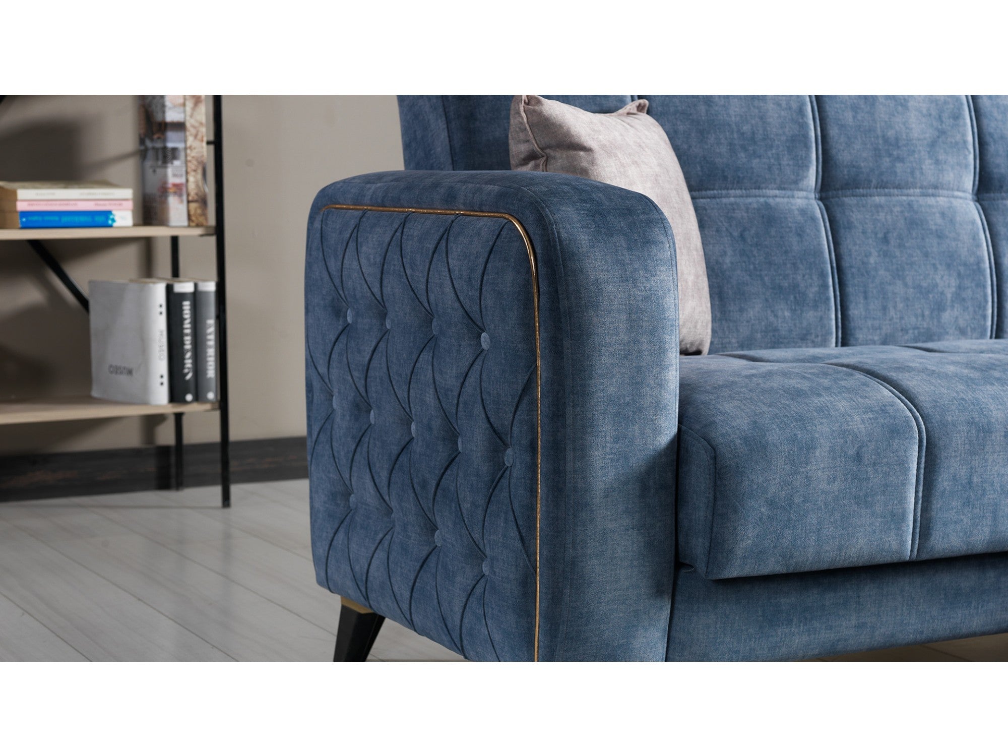 Mini Convertible Sectional With Ottoman