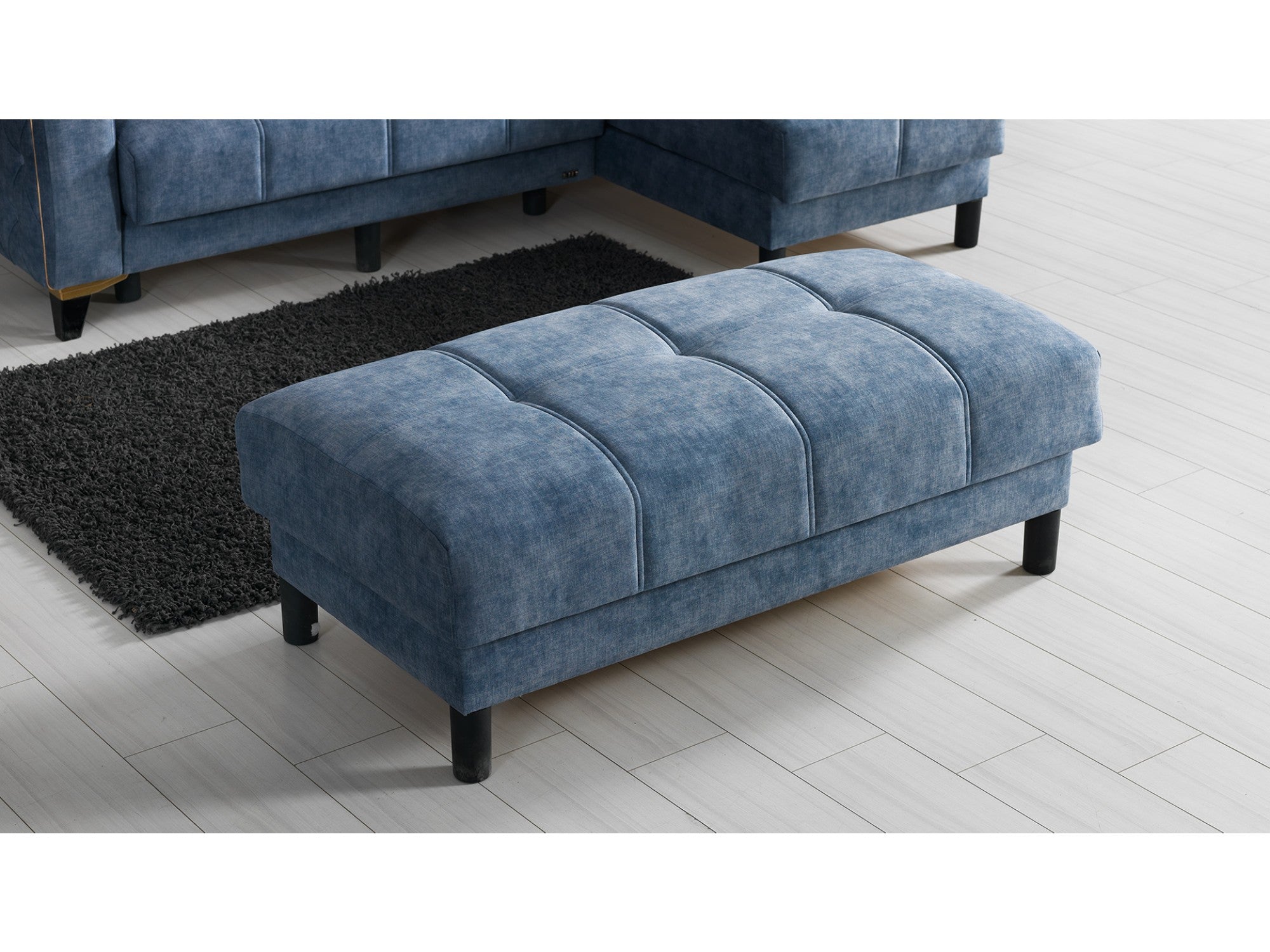 Mini Convertible Sectional With Ottoman
