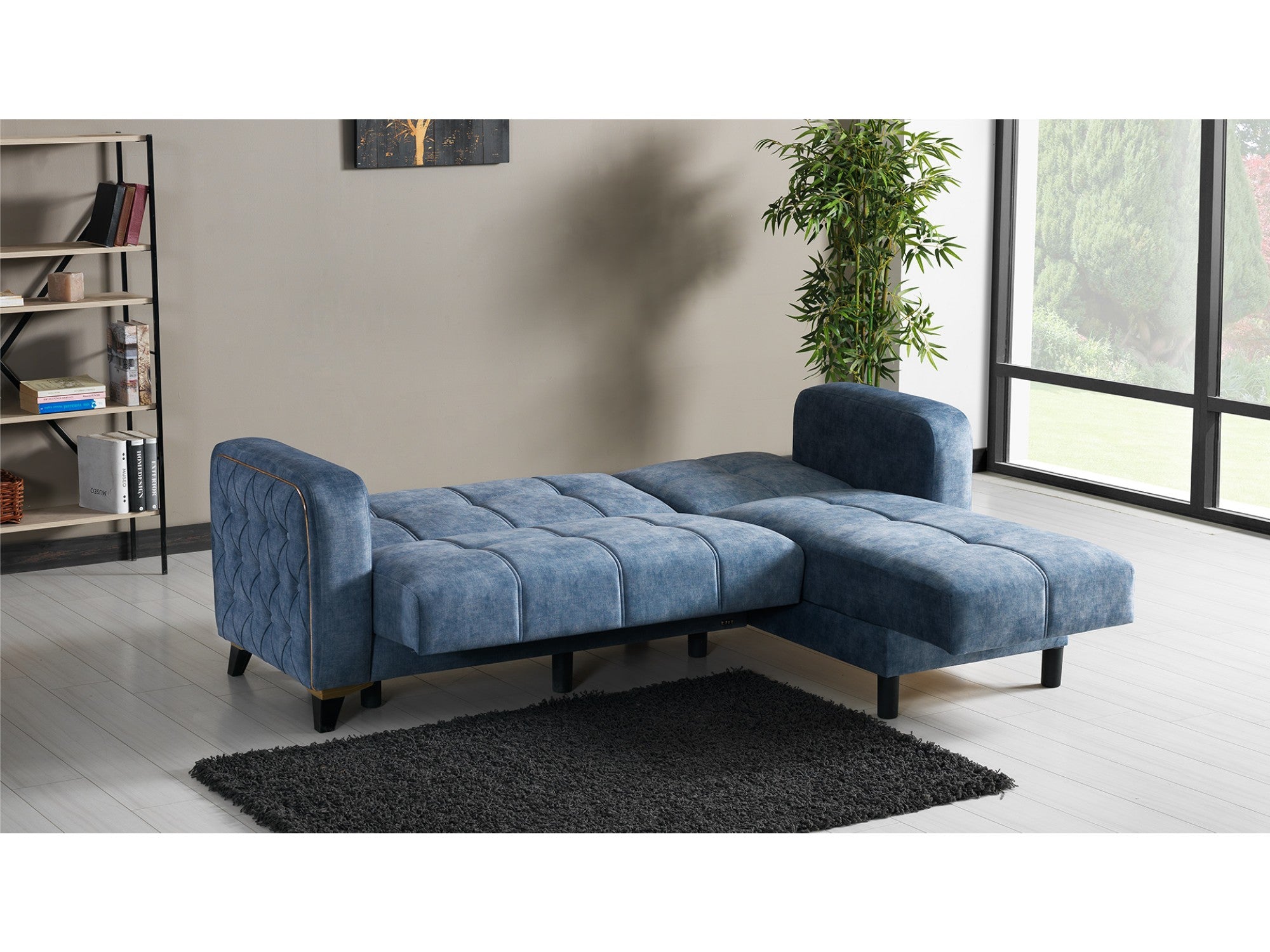 Mini Convertible Sectional With Ottoman