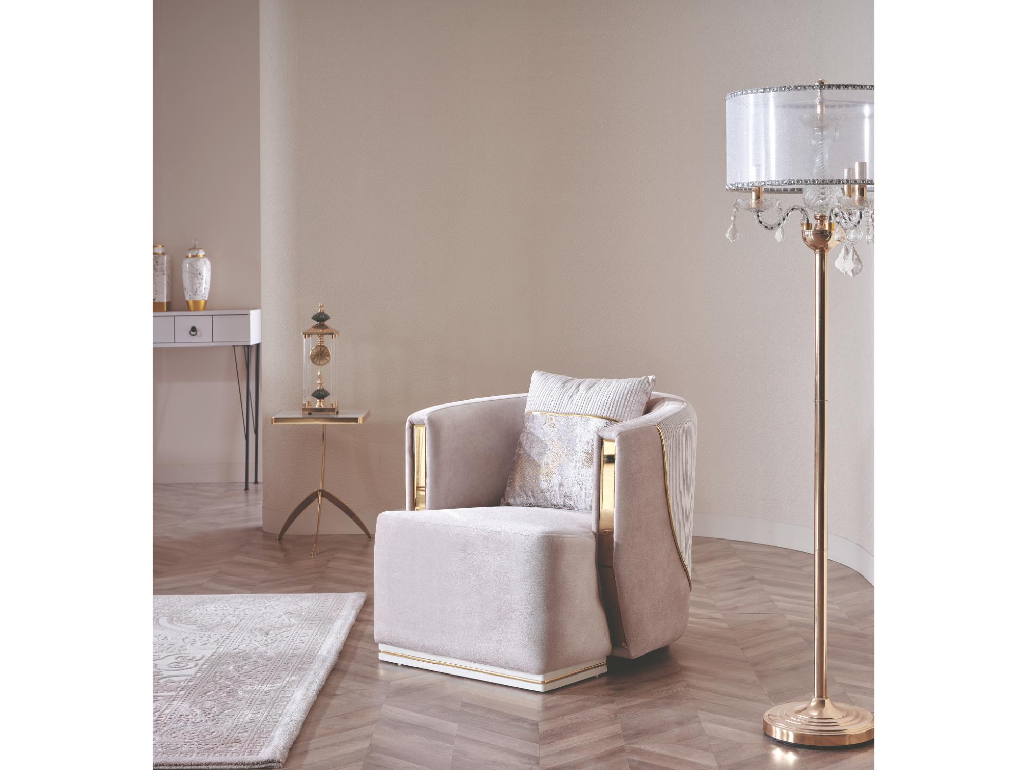Munich Stationary Livingroom Set (2 Sofa & 2 Chair) Cream