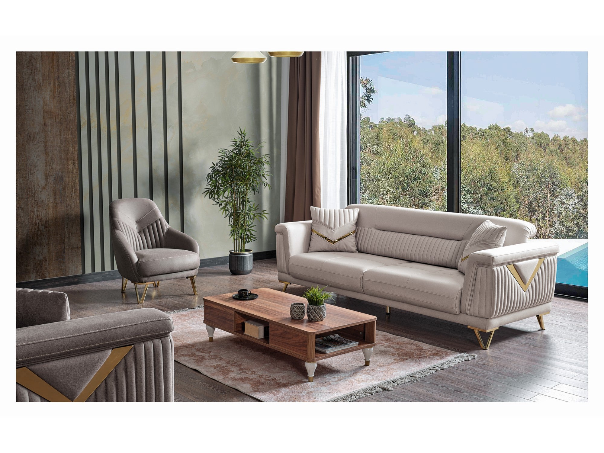 Penta Convertible Livingroom Set (2 Sofa & 2 Chair)