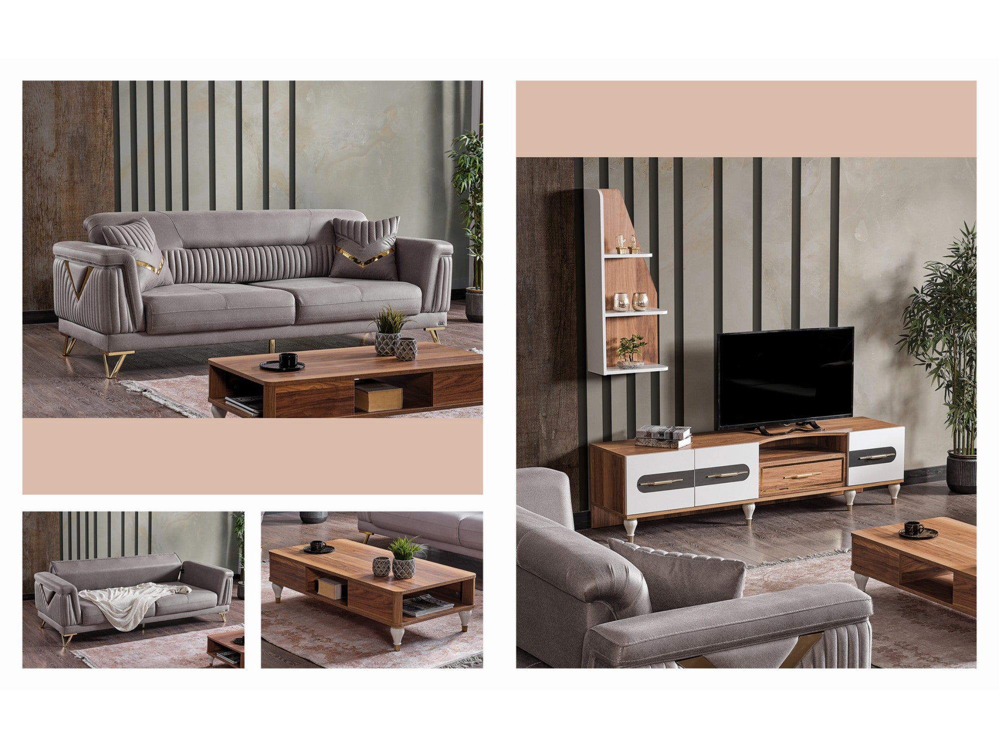 Penta Convertible Livingroom Set (2 Sofa & 2 Chair)