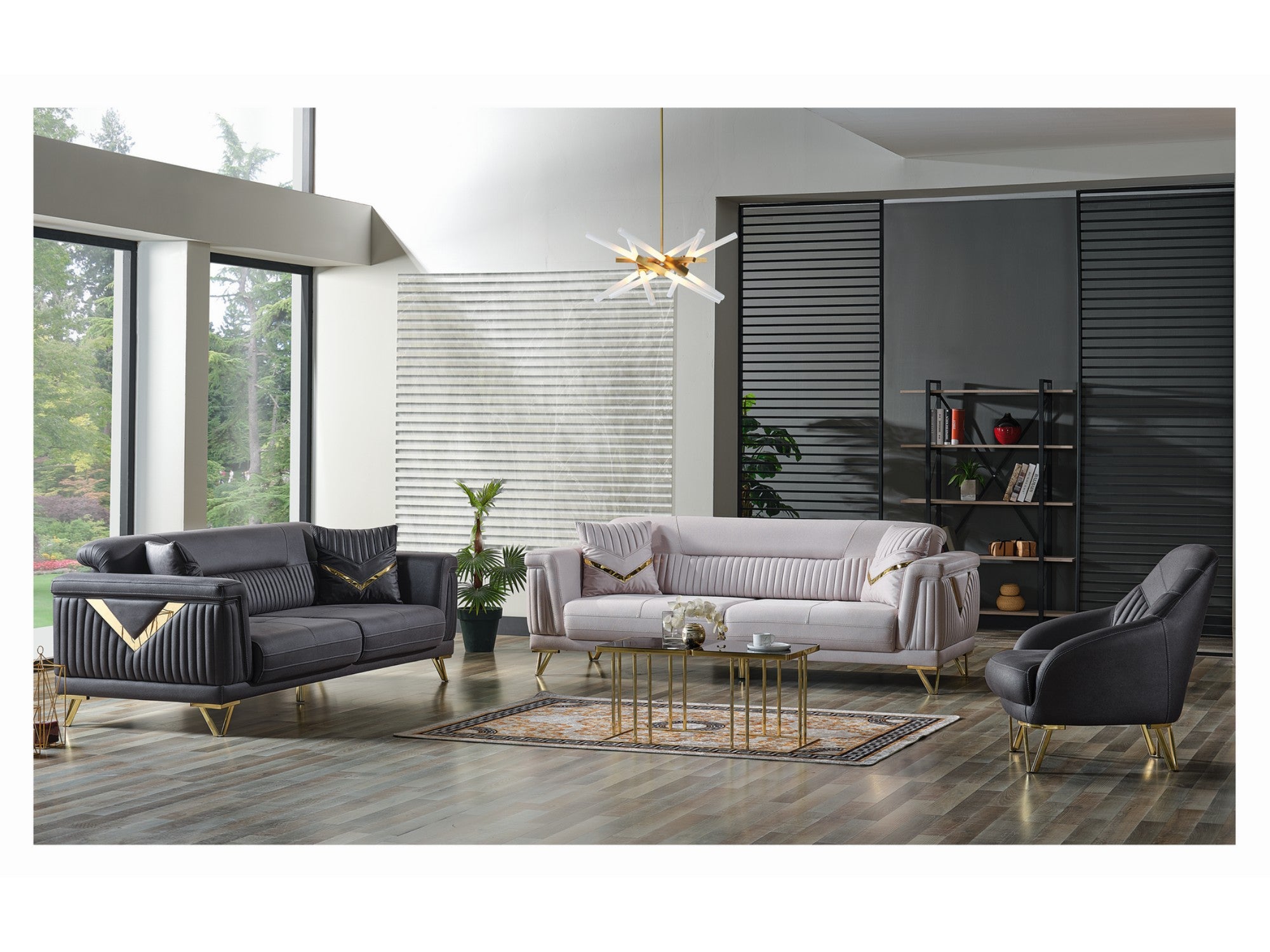 Penta Convertible Livingroom Set (2 Sofa & 2 Chair)