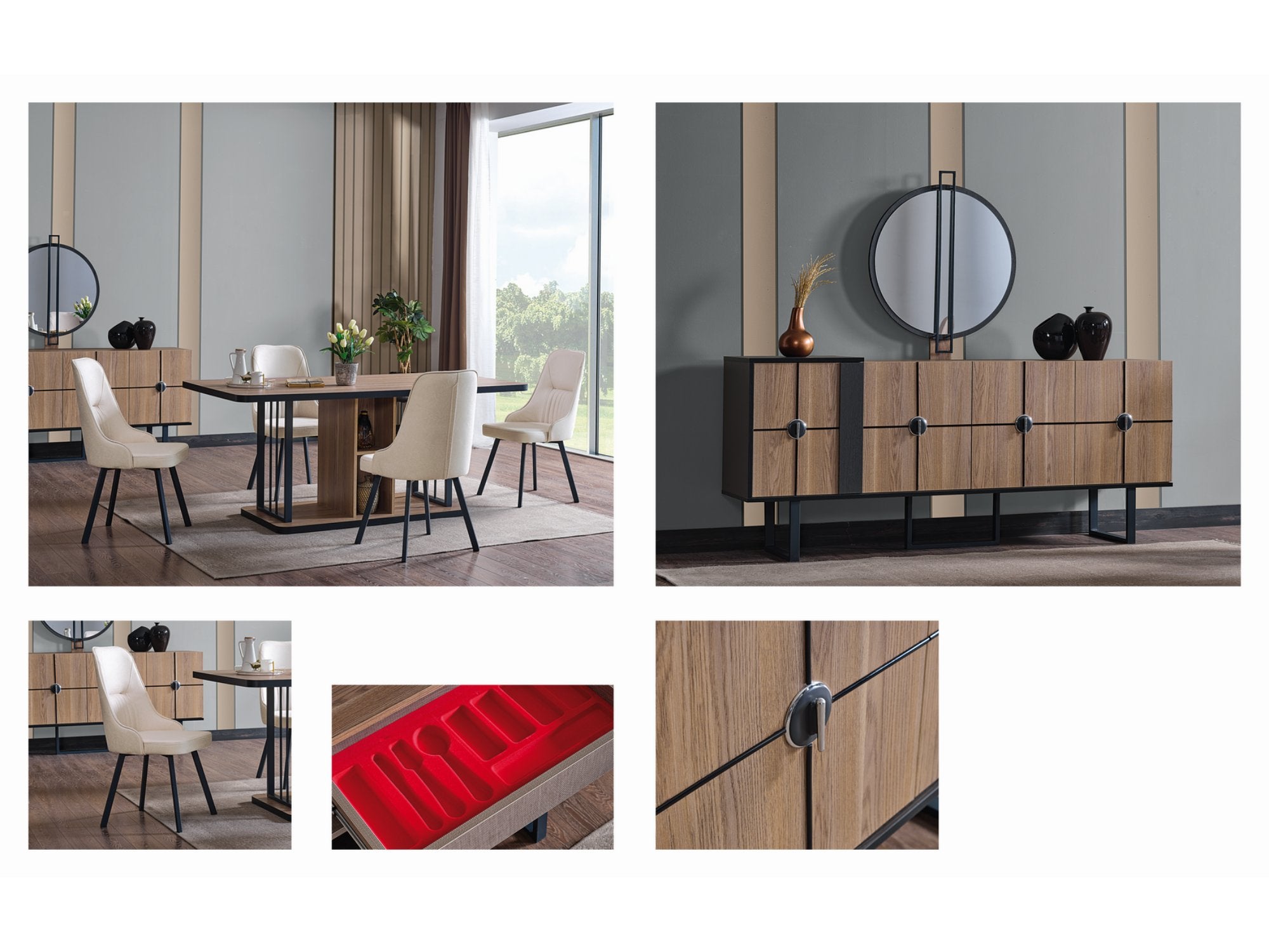 Plus Diningroom Set (Consol & Dining Table & 6 Dining Chair)