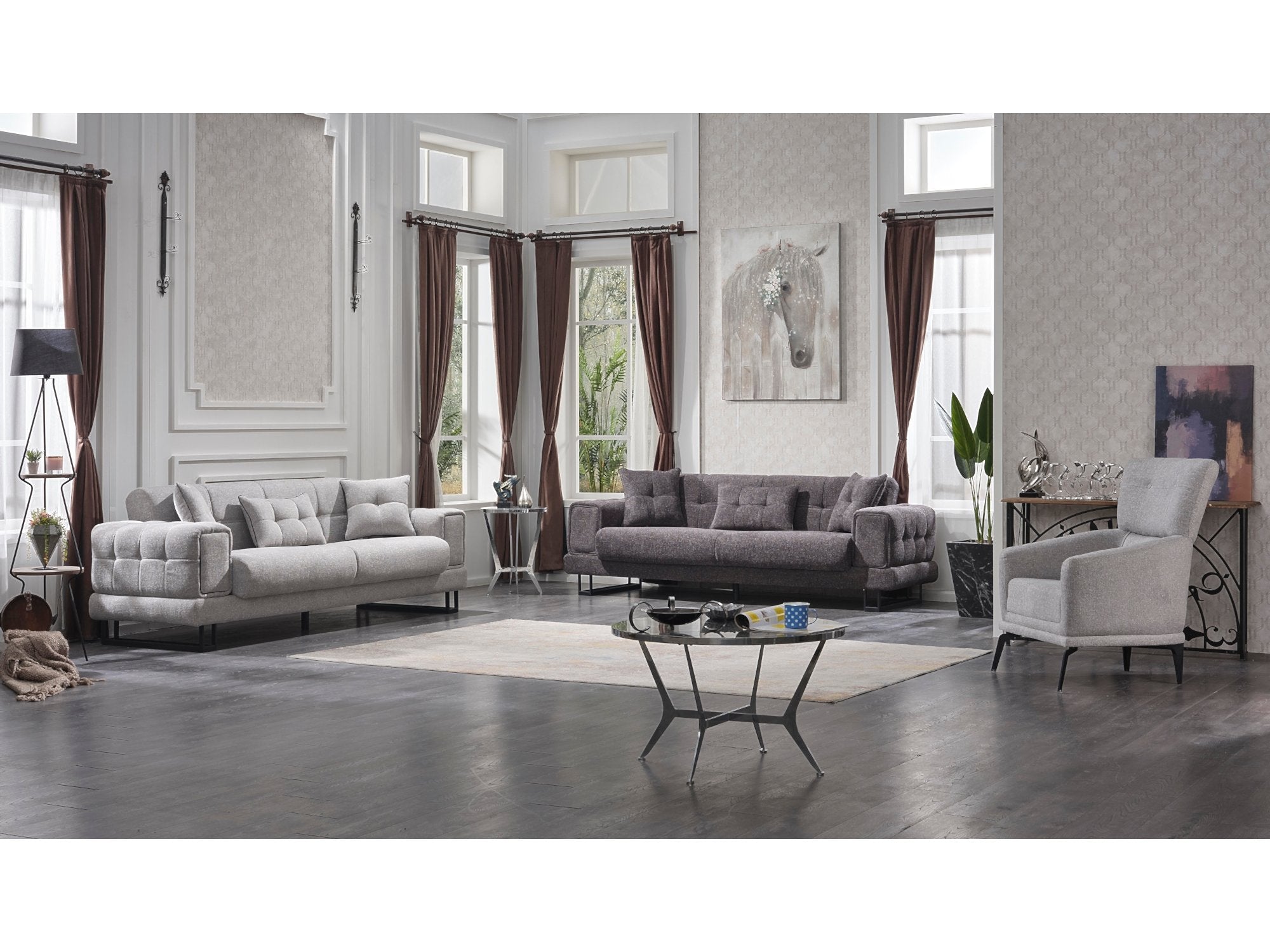 Rose Convertible Livingroom Set (2 Sofa & 2 Chair)