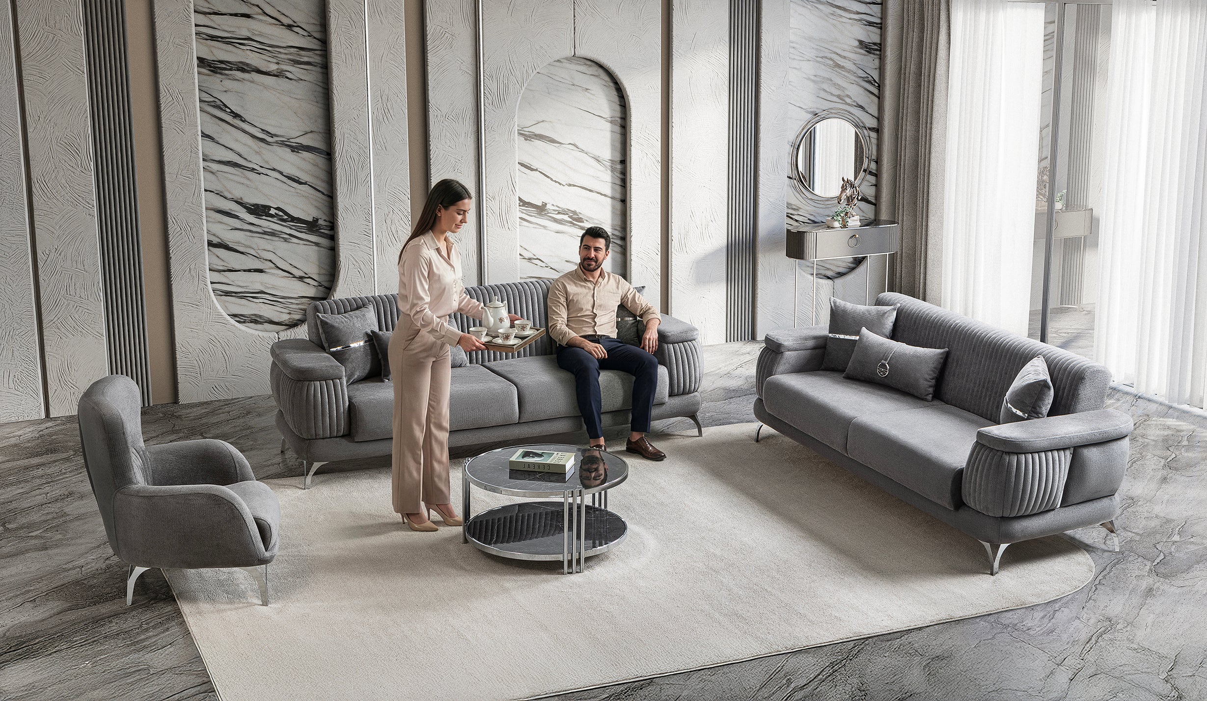 Resital 3-pieces (Sofa & Loveseat & Chair) Livingroom Set