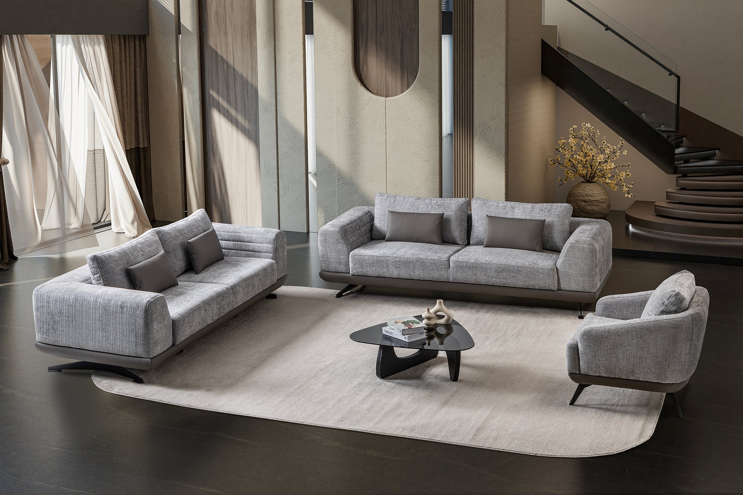 Milano 3-pieces (Sofa & Loveseat & Chair) Livingroom Set
