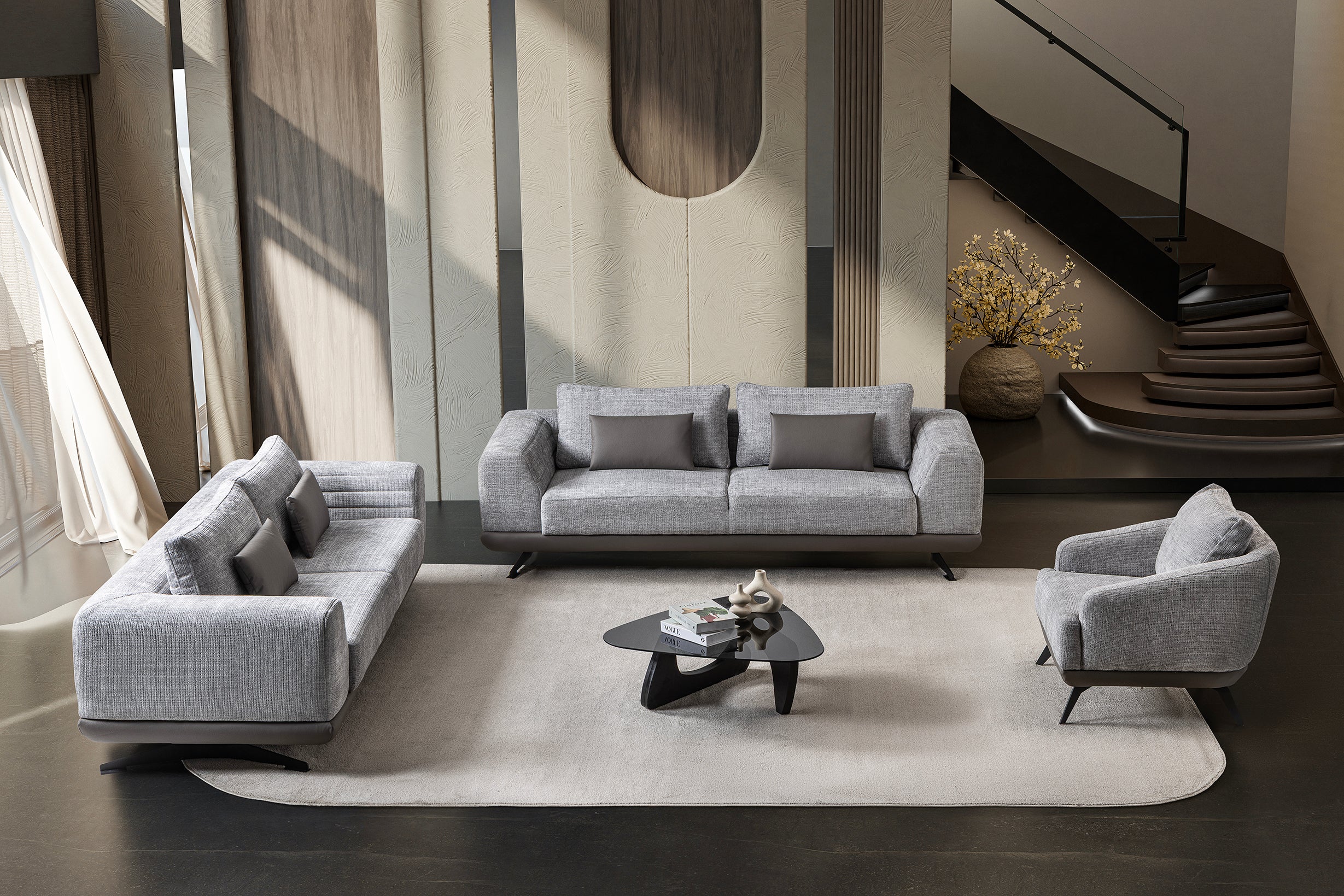 Milano 3-pieces (Sofa & Loveseat & Chair) Livingroom Set