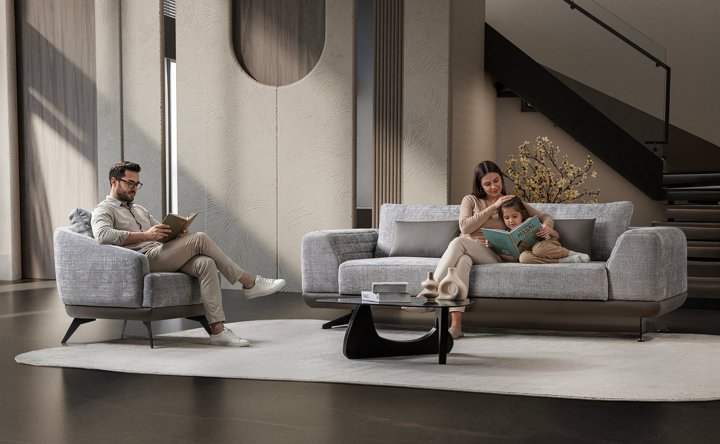 Milano 3-pieces (Sofa & Loveseat & Chair) Livingroom Set